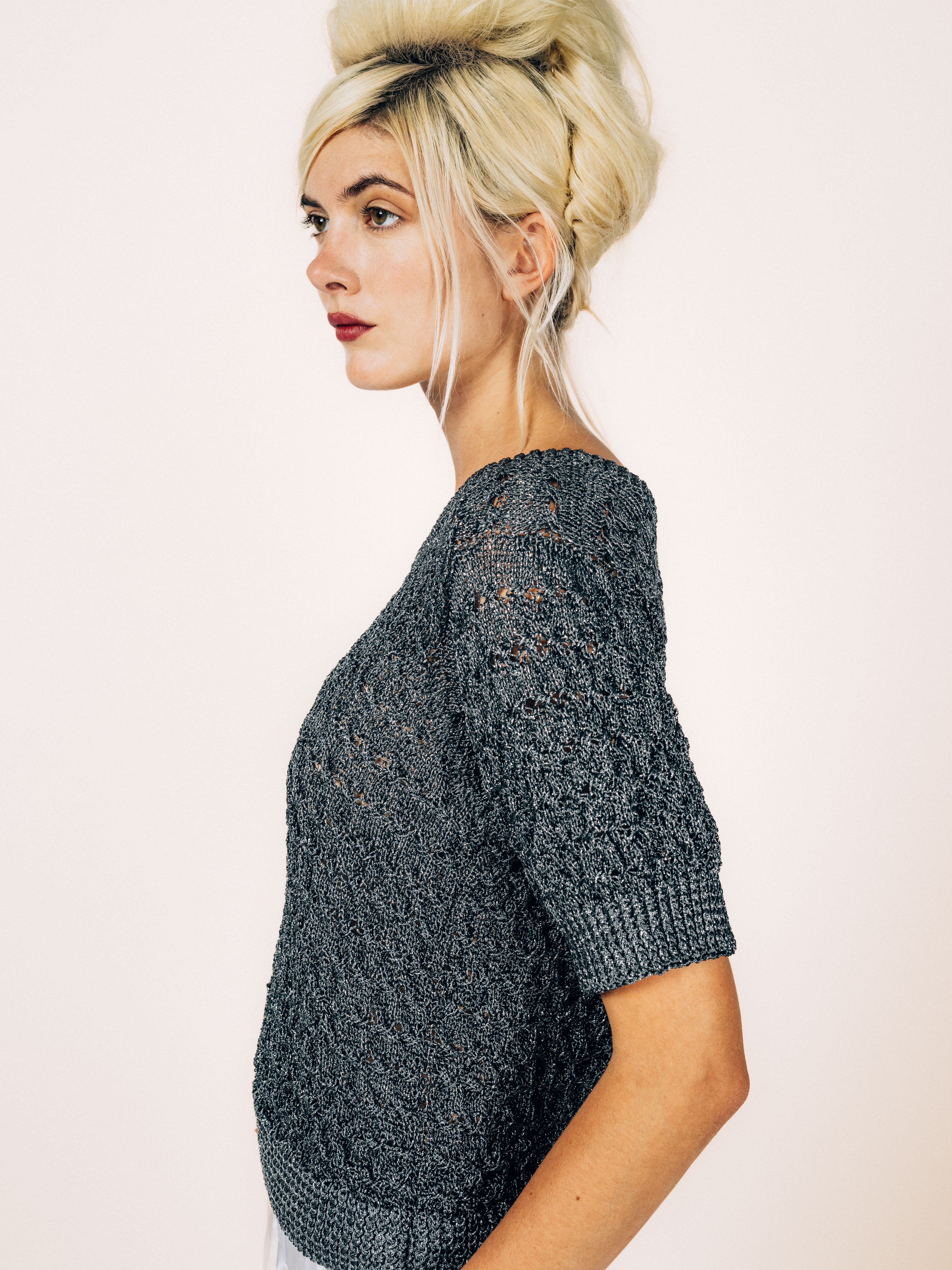 Knit Top Anthracite – detail