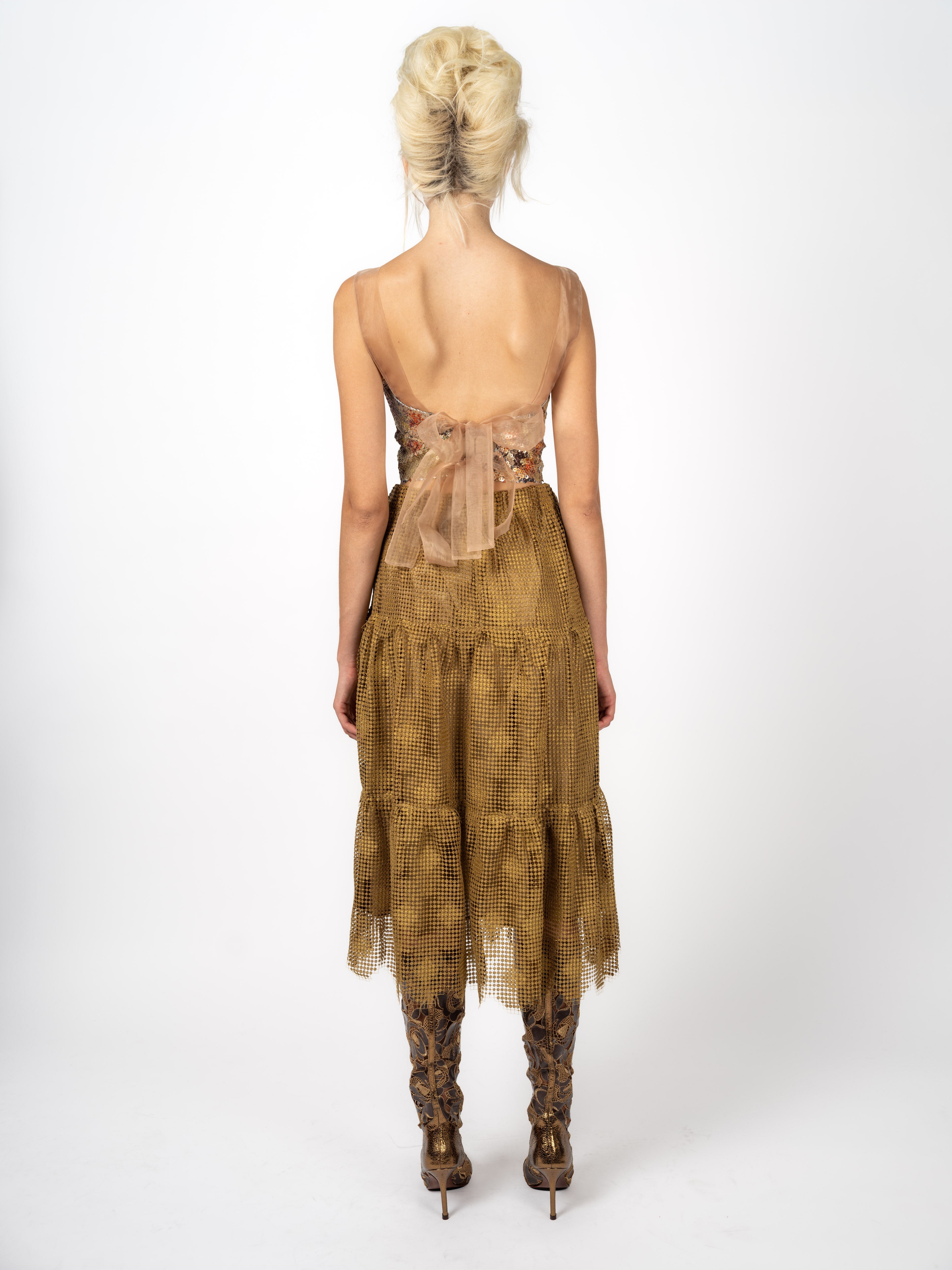 Skirt Guipure Lace Gold – back
