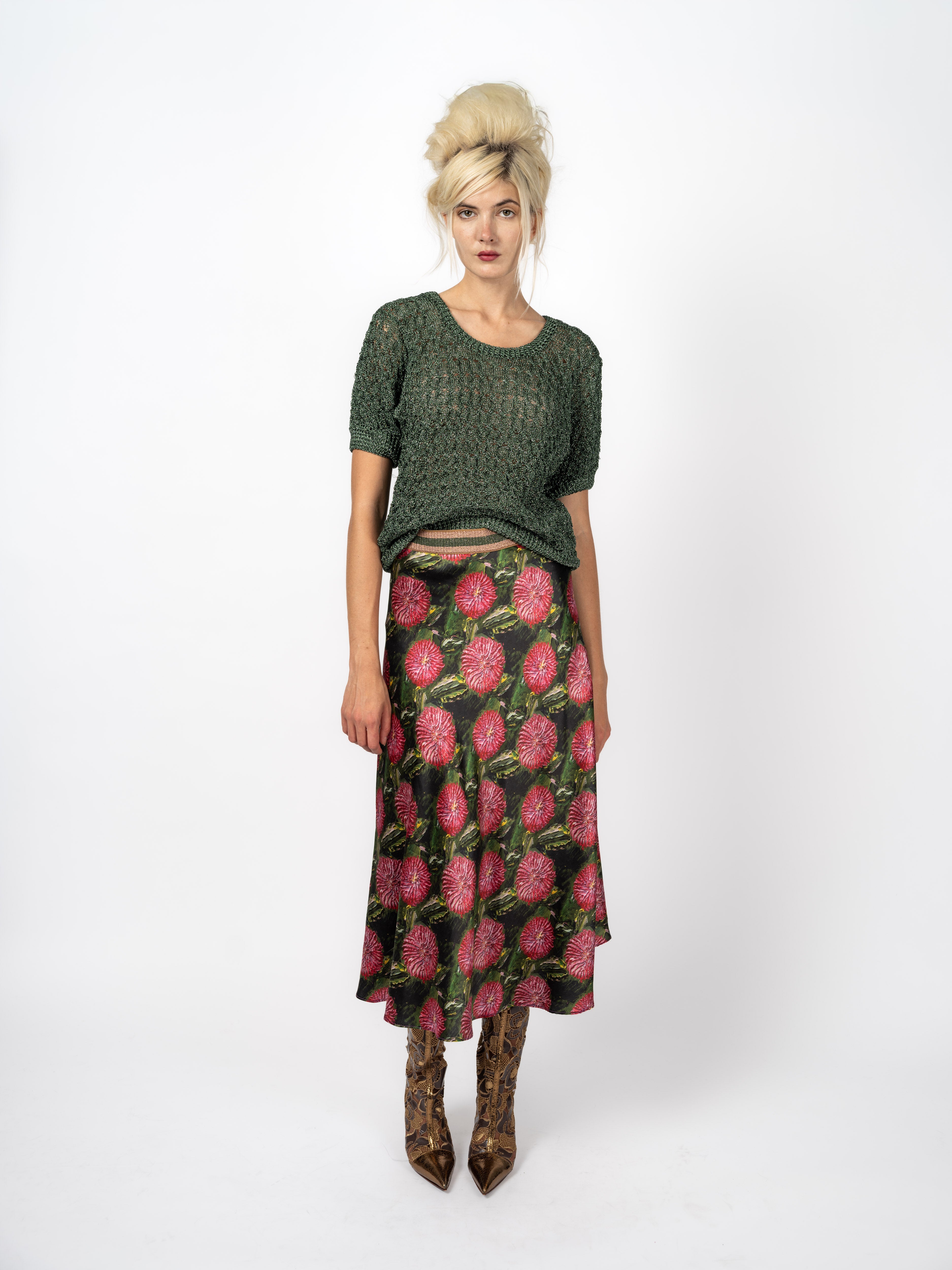 Skirt Silk Floral Print – front