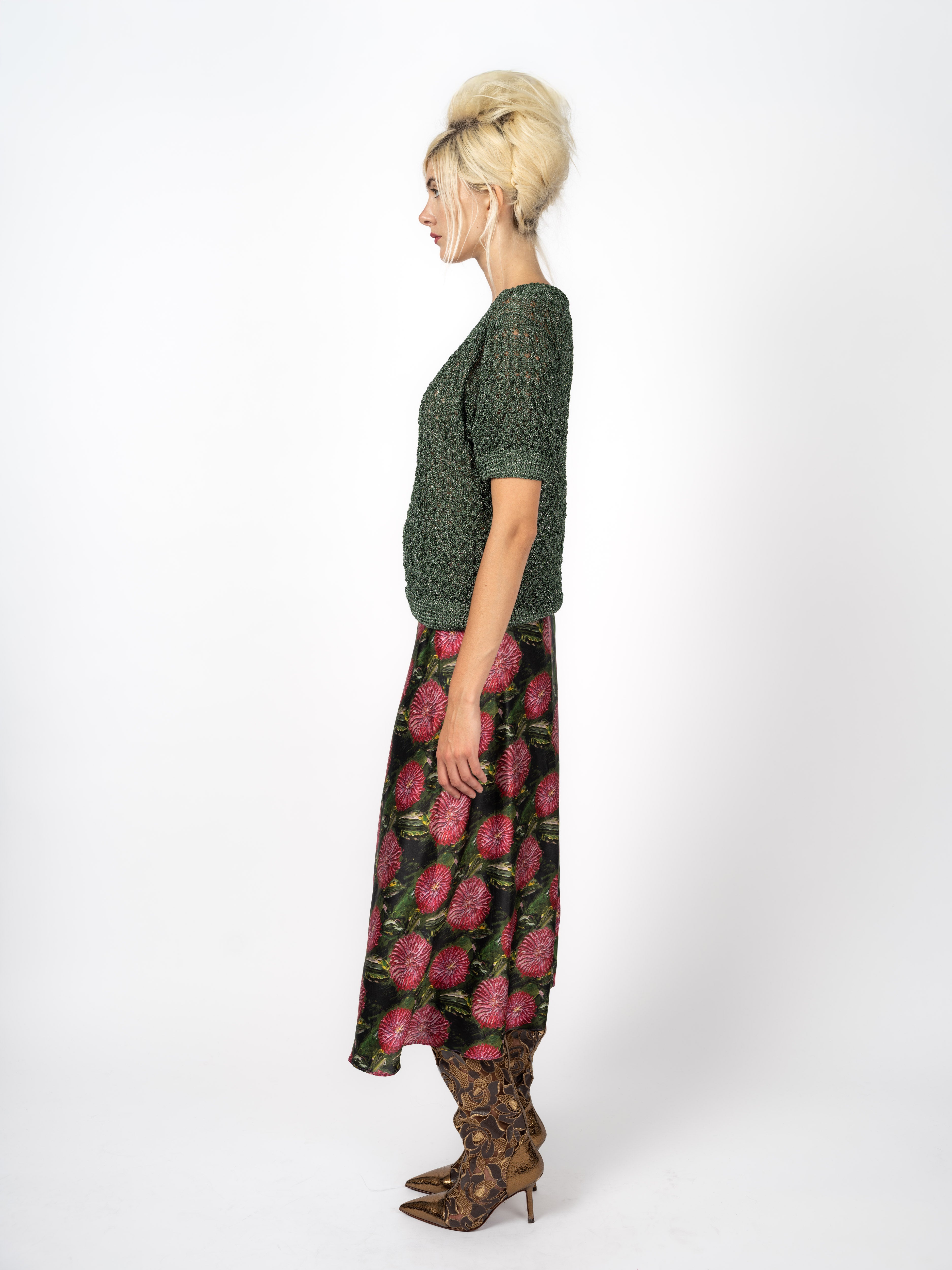 Skirt Silk Floral Print – back