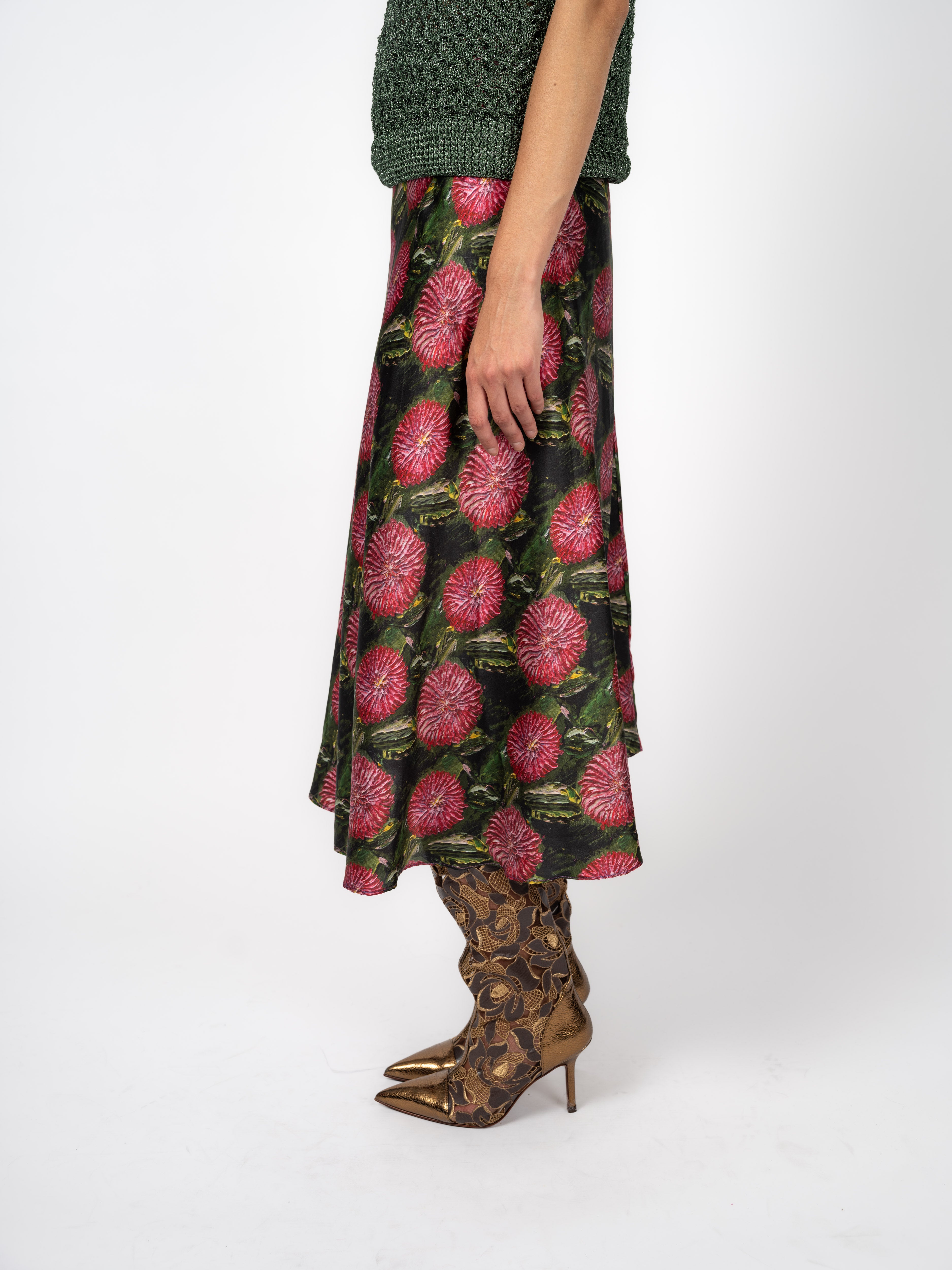 Skirt Silk Floral Print – side