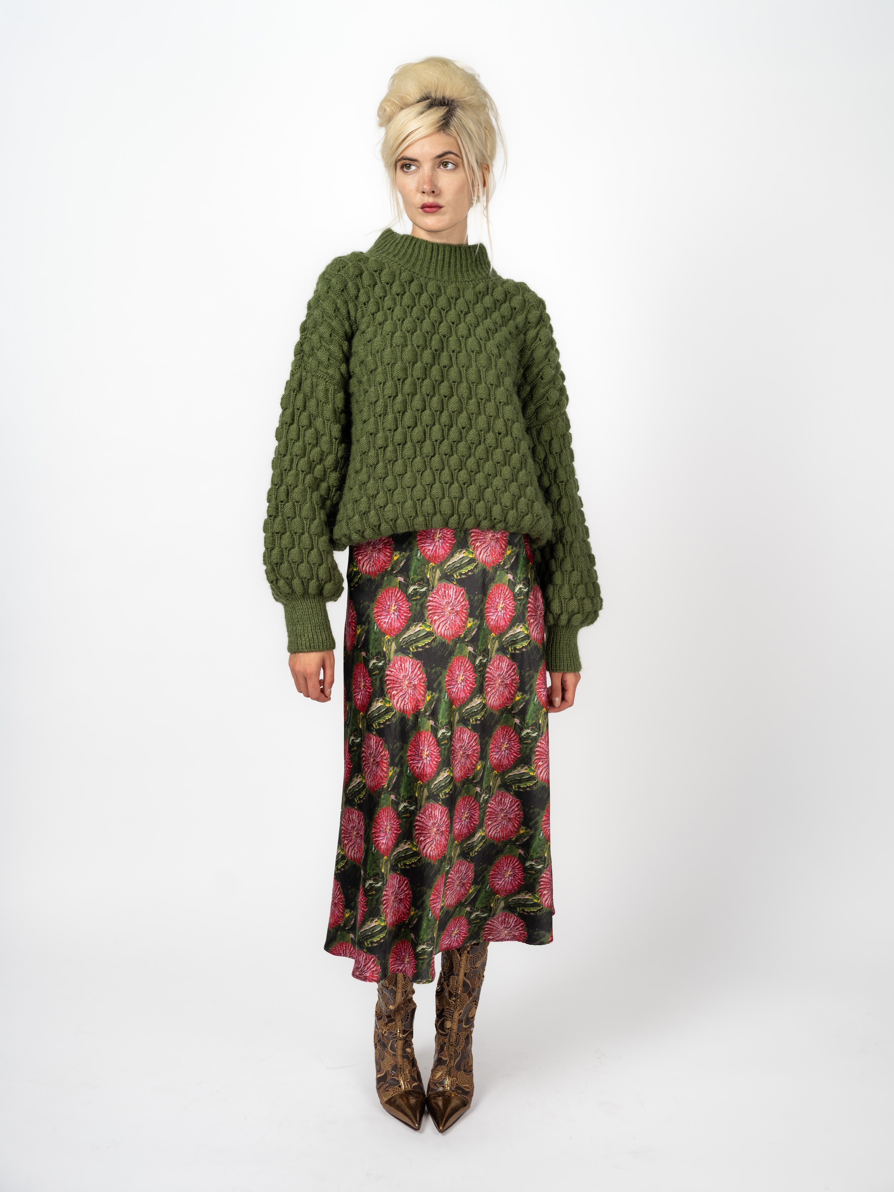 Pullover Noppenstrick Green