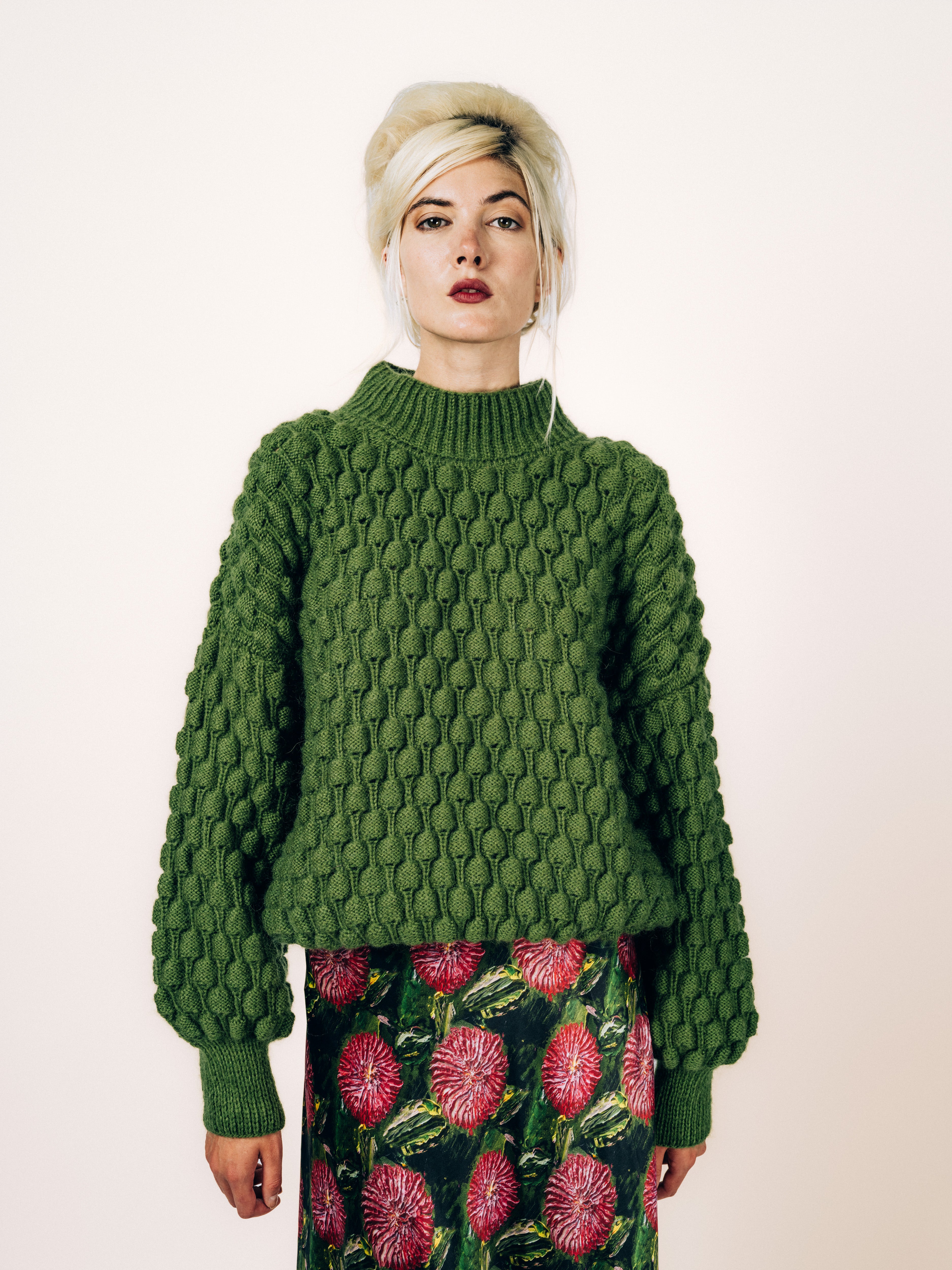 Pullover Noppenstrick Green