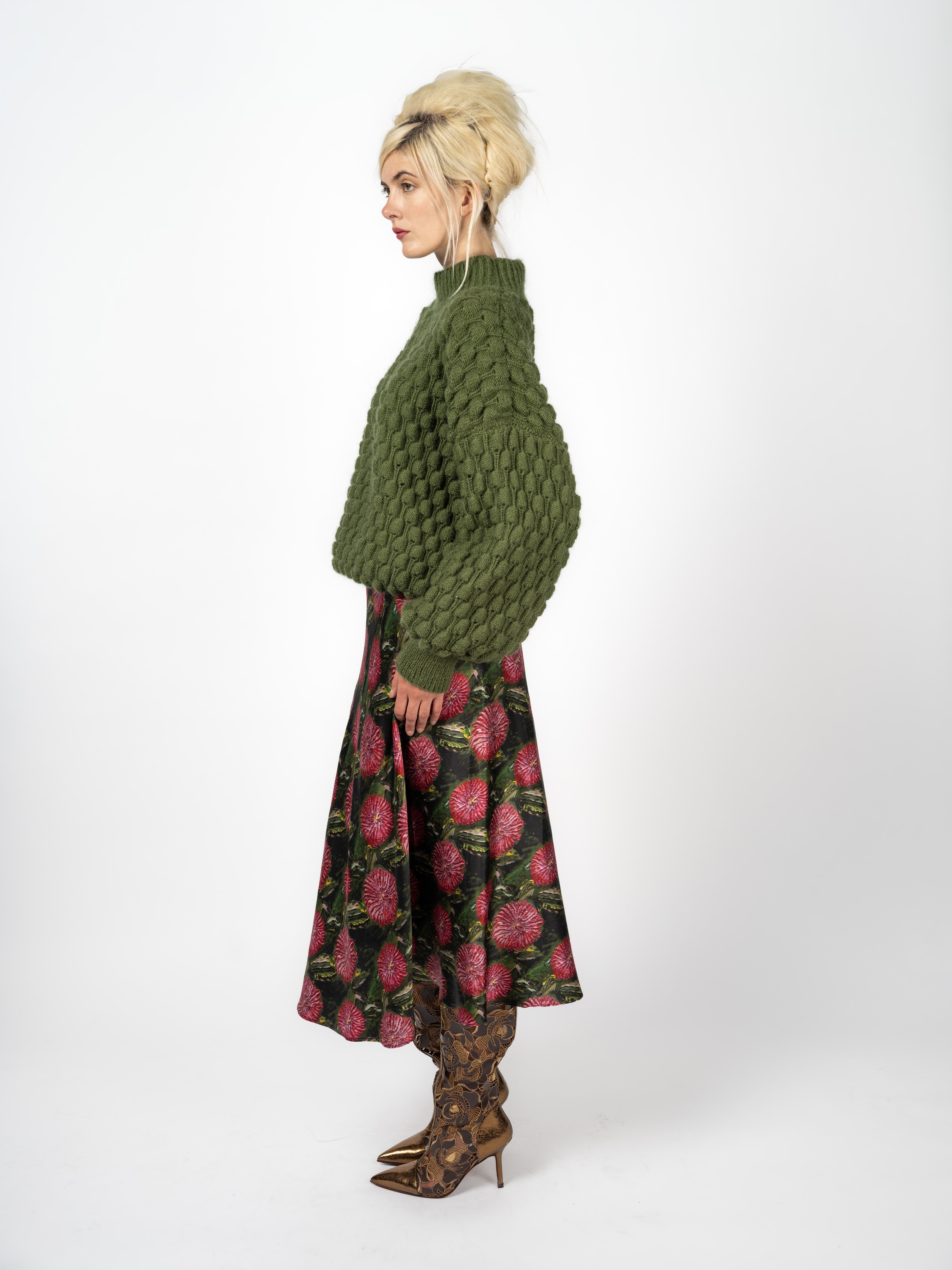Pullover Noppenstrick Green