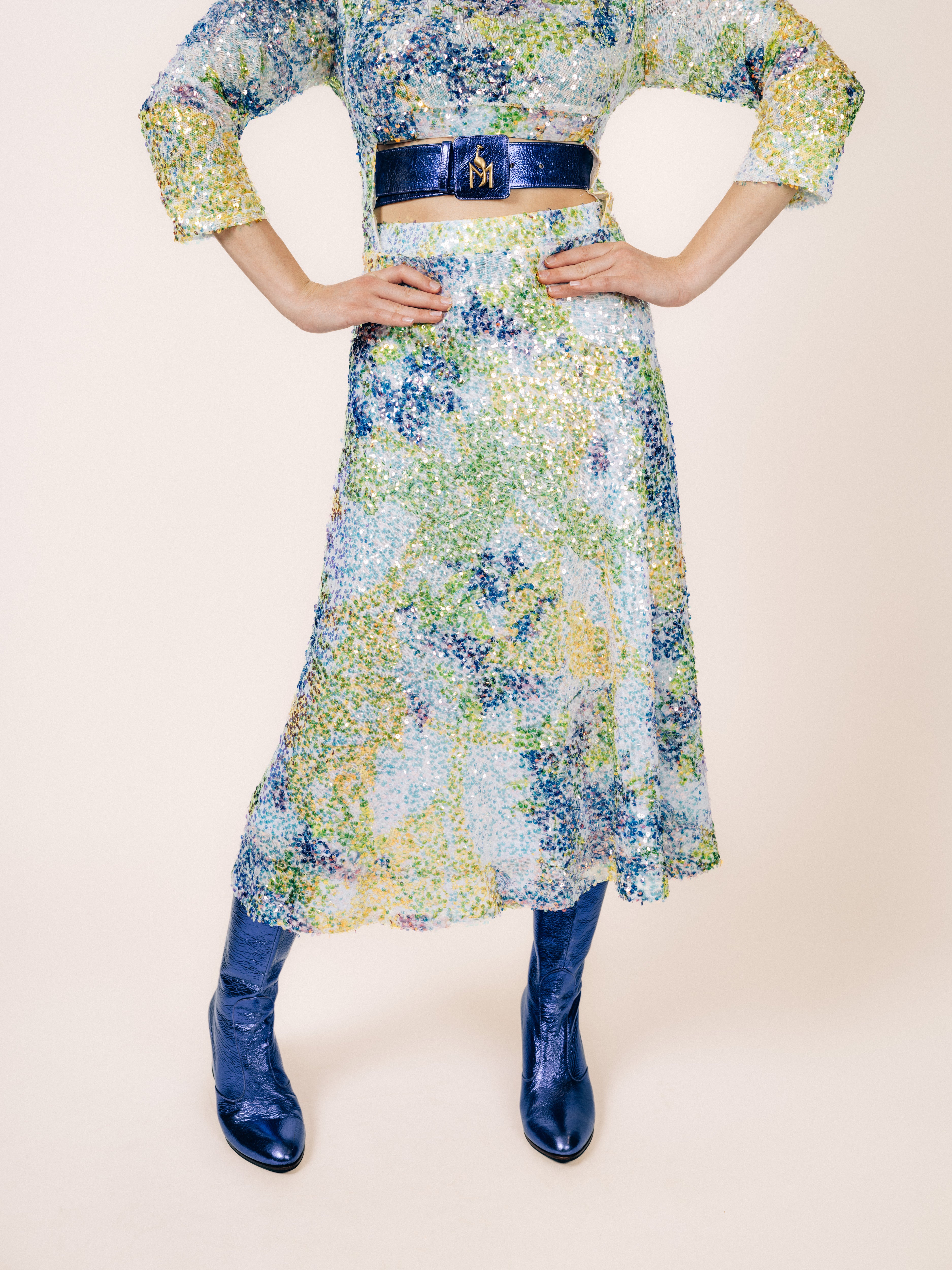 Couture-Kleid Pailletten Pastell-Mosaik – weitere Ansicht
