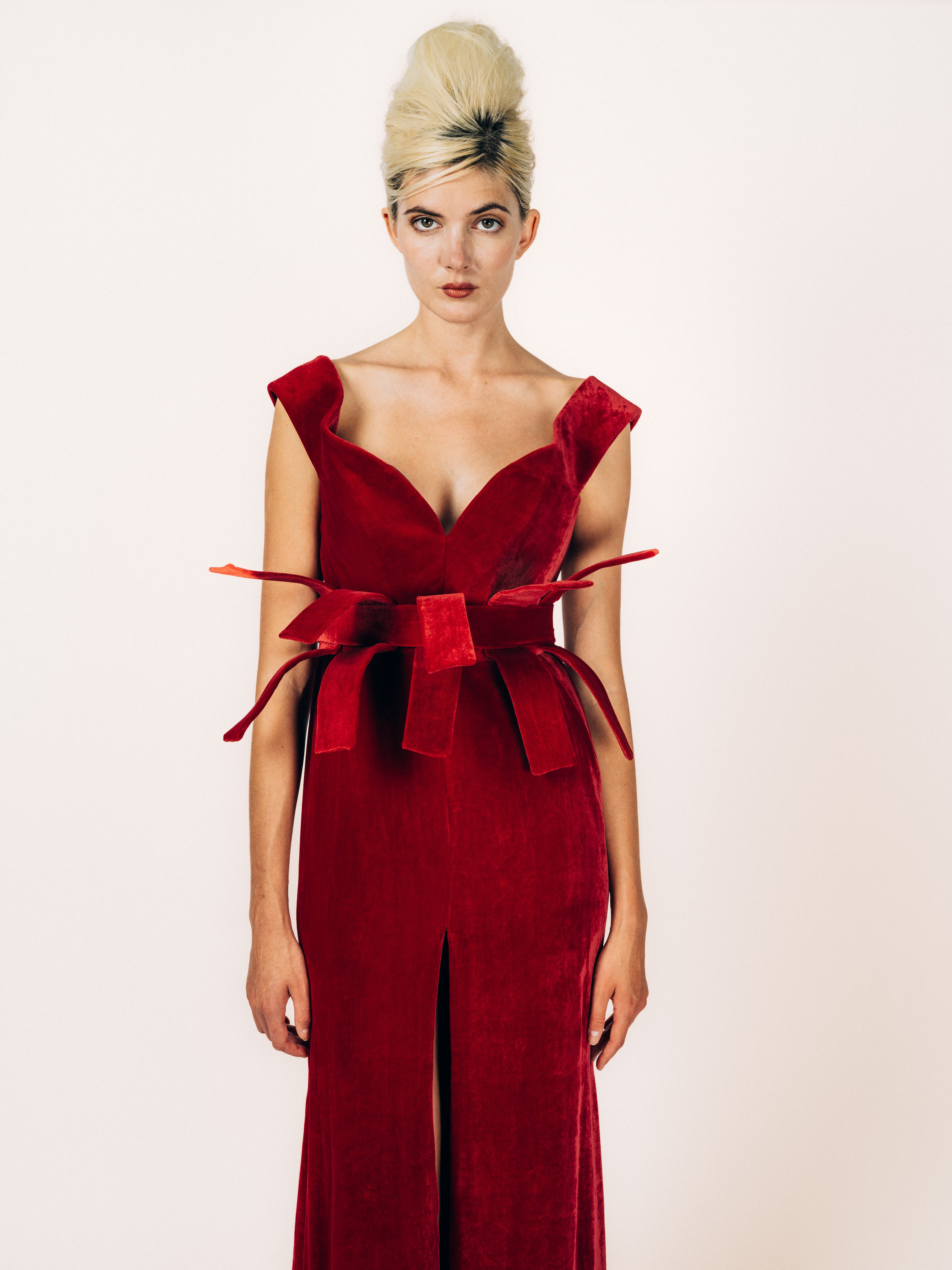 Abendkleid Rot Off-Shoulder – weitere Ansicht