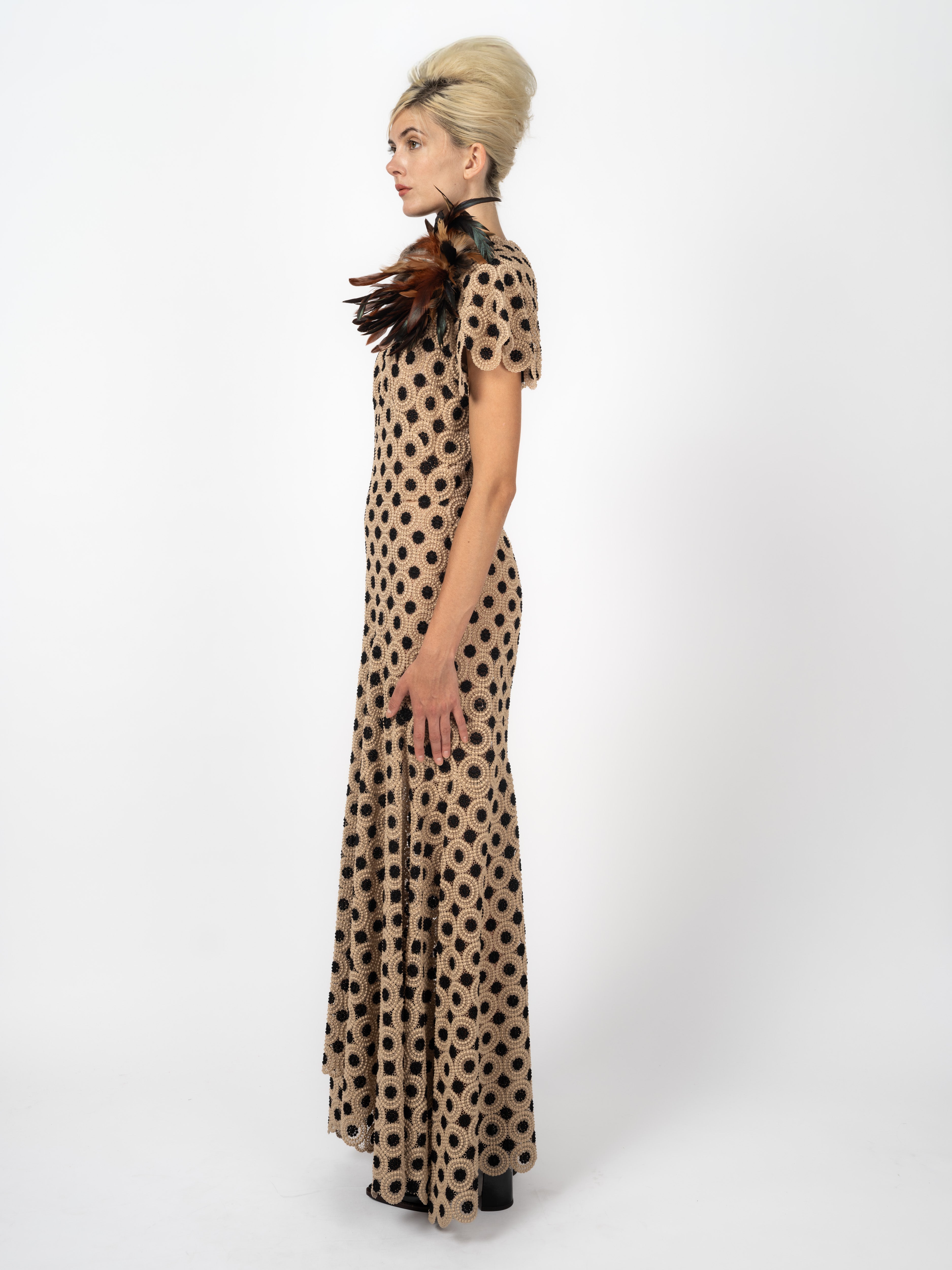 Abendkleid Sand & Schwarz aus Guipure-Spitze – weitere Ansicht