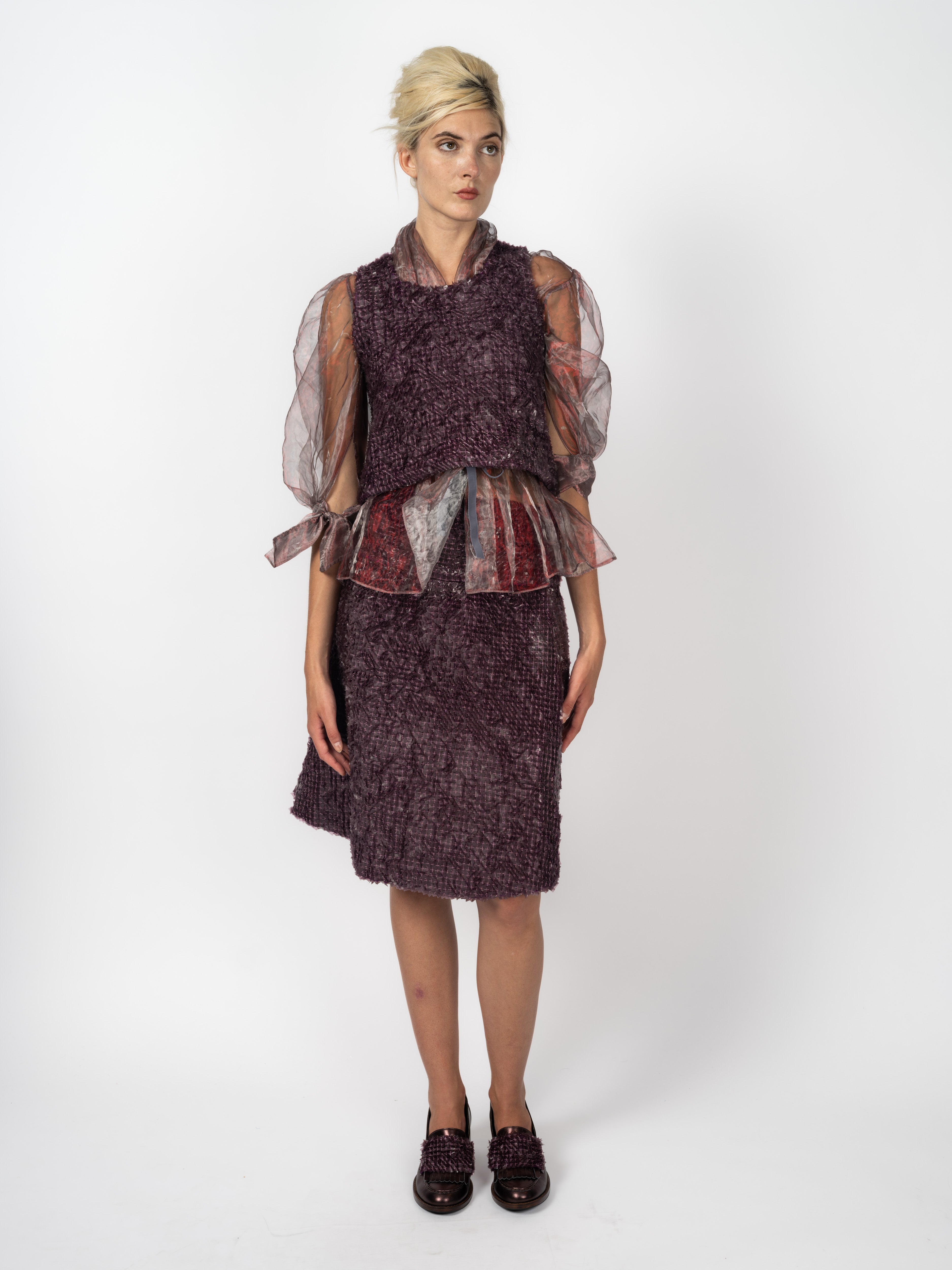 Top und Rock Aubergine Lasercut – weitere Ansicht