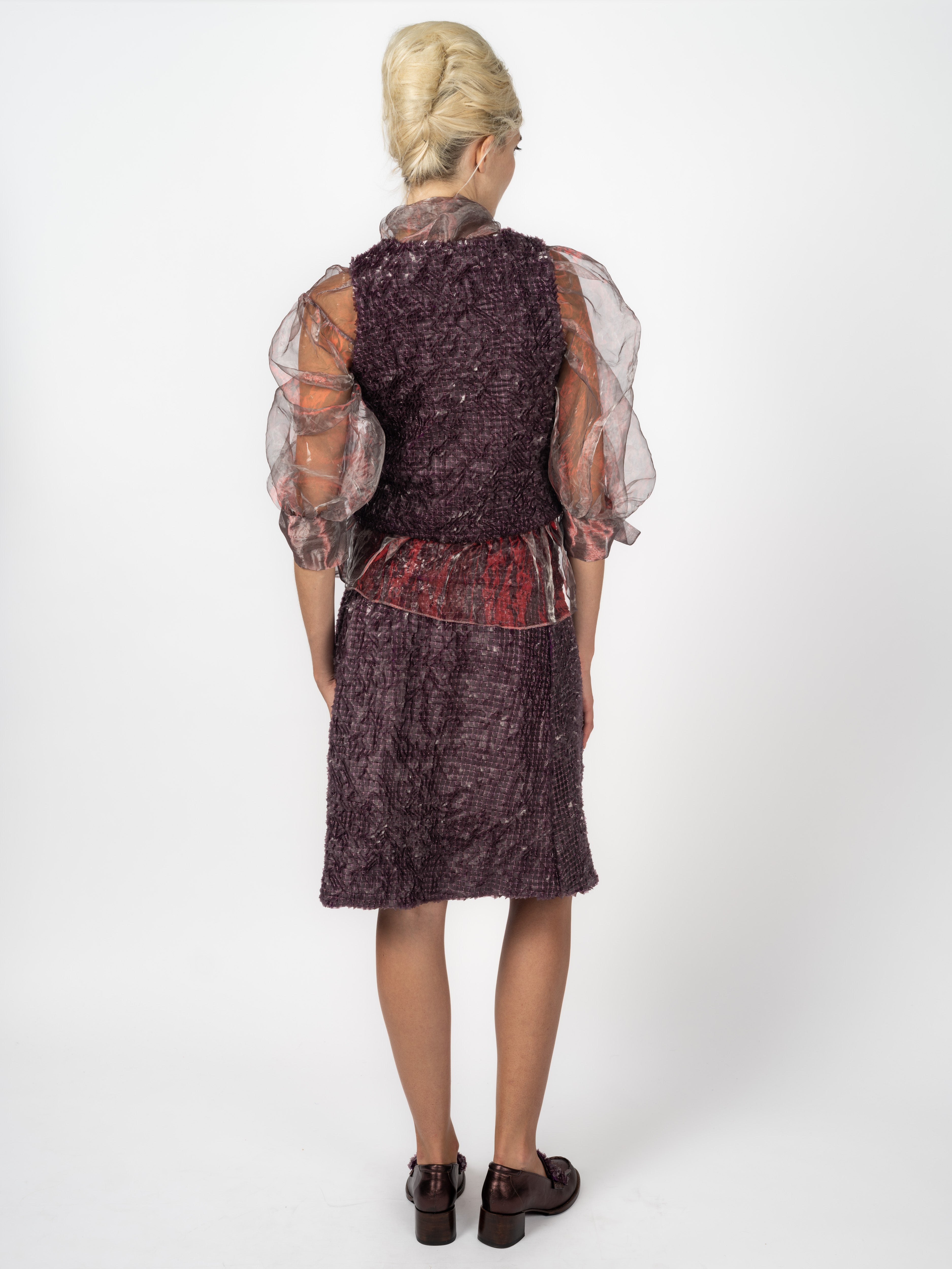 Top und Rock Aubergine Lasercut – weitere Ansicht