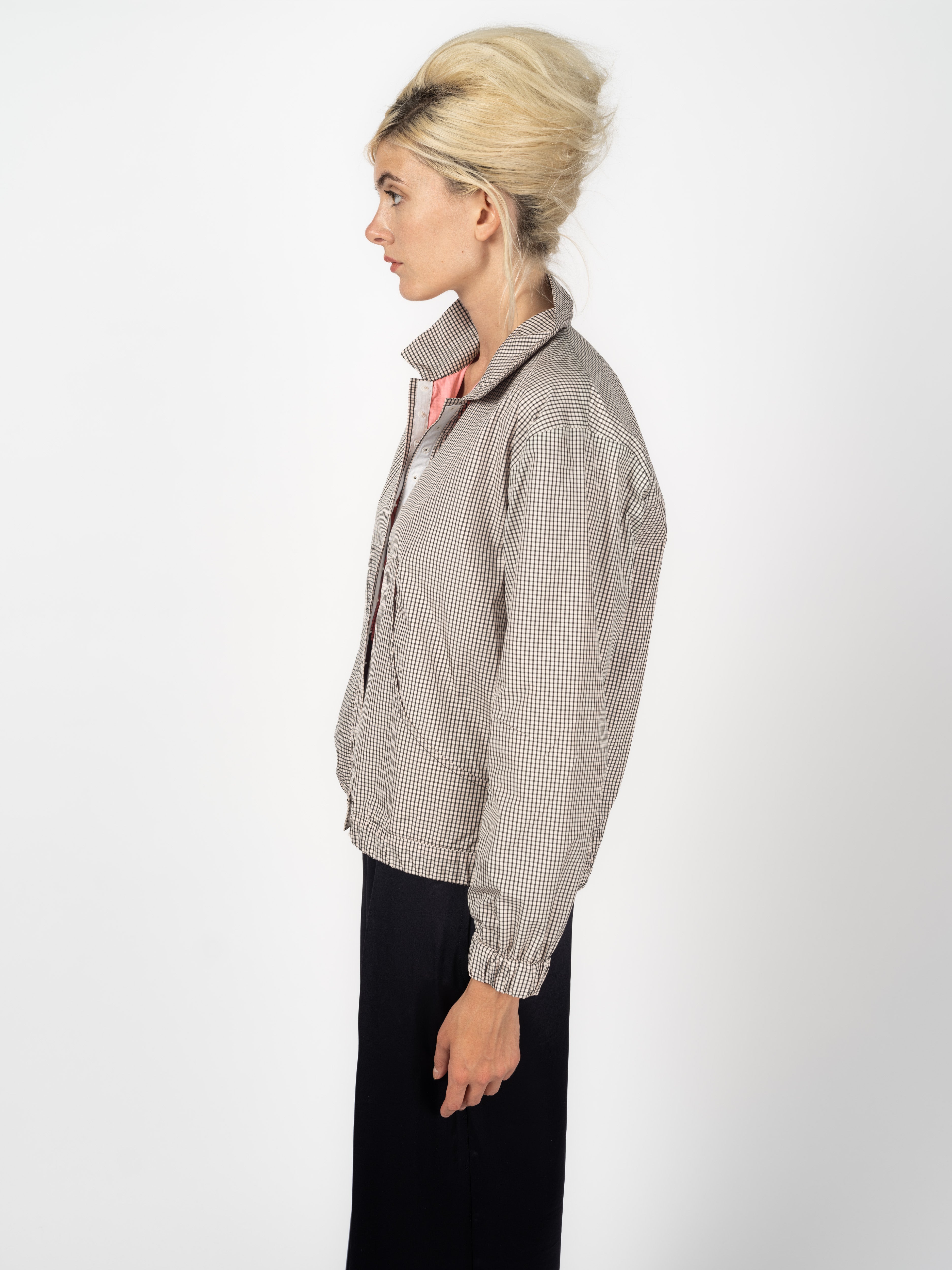 Kurzjacke Karo Schwarz und Weiss aus Baumwolle von Maya Seyferth – Ansicht 2