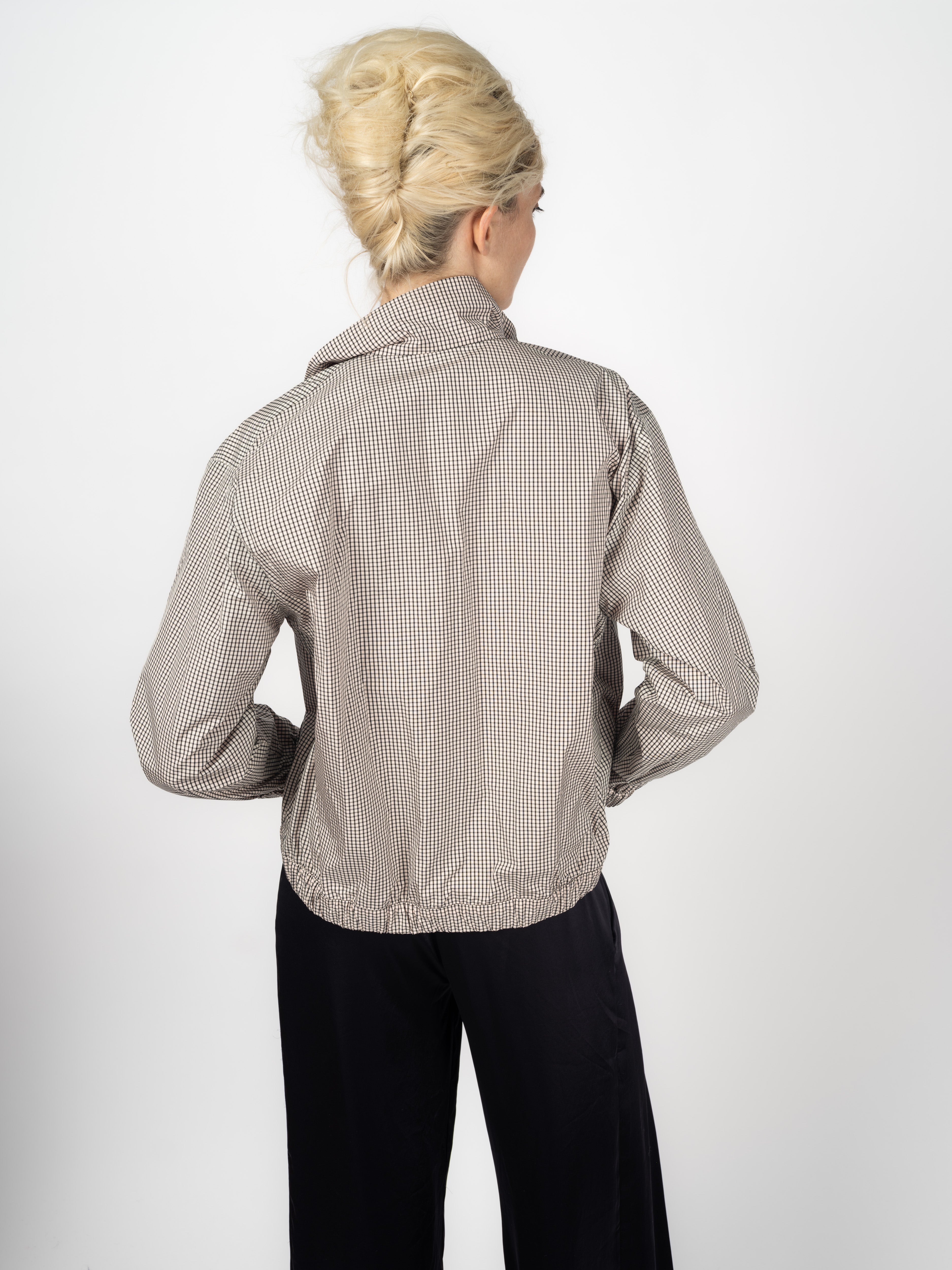 Kurzjacke Karo Schwarz und Weiss aus Baumwolle von Maya Seyferth – Ansicht 3