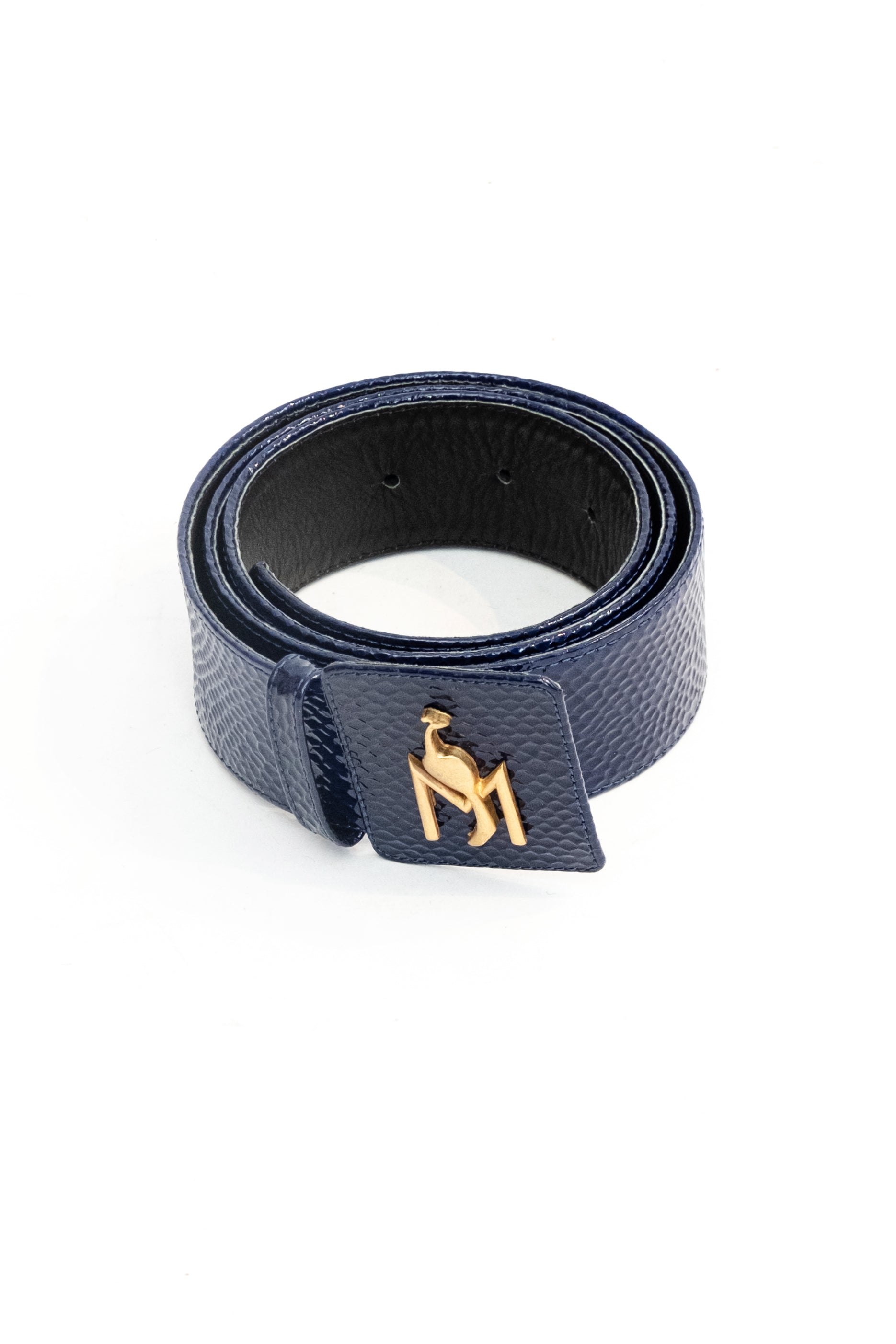 Handmade Belt Embossed Blue