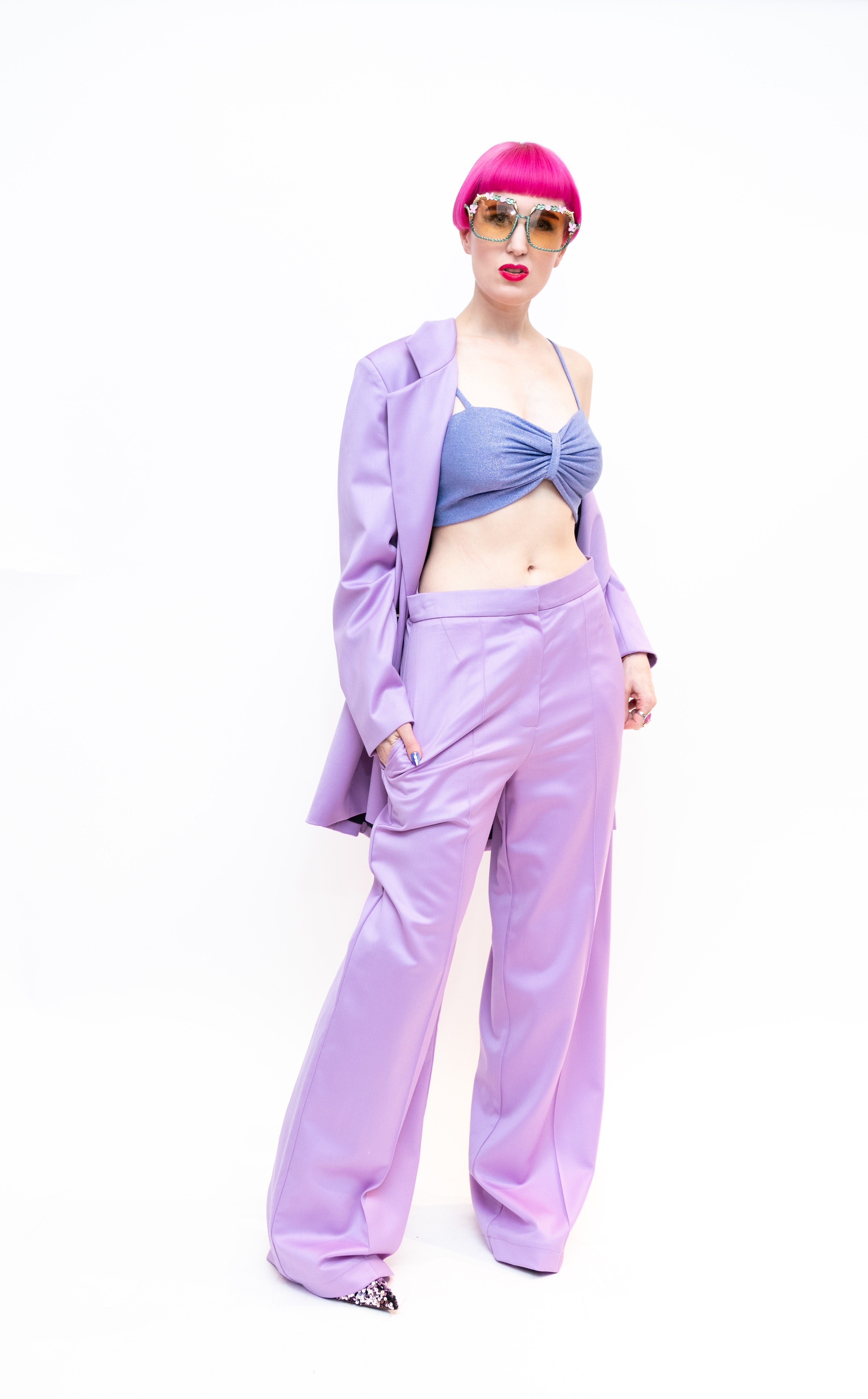 Suit Purple Wide Leg
