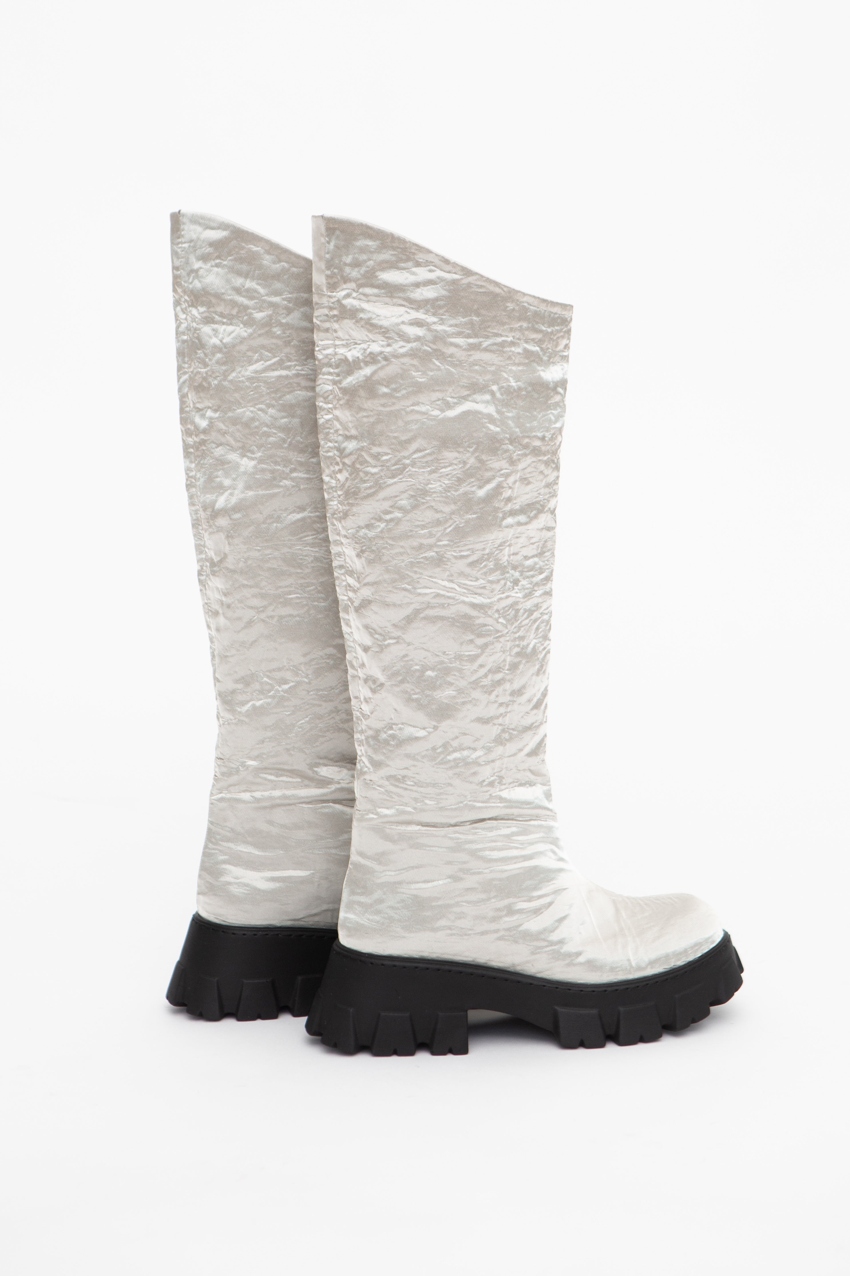 Handmade Boots Silver Metall Low