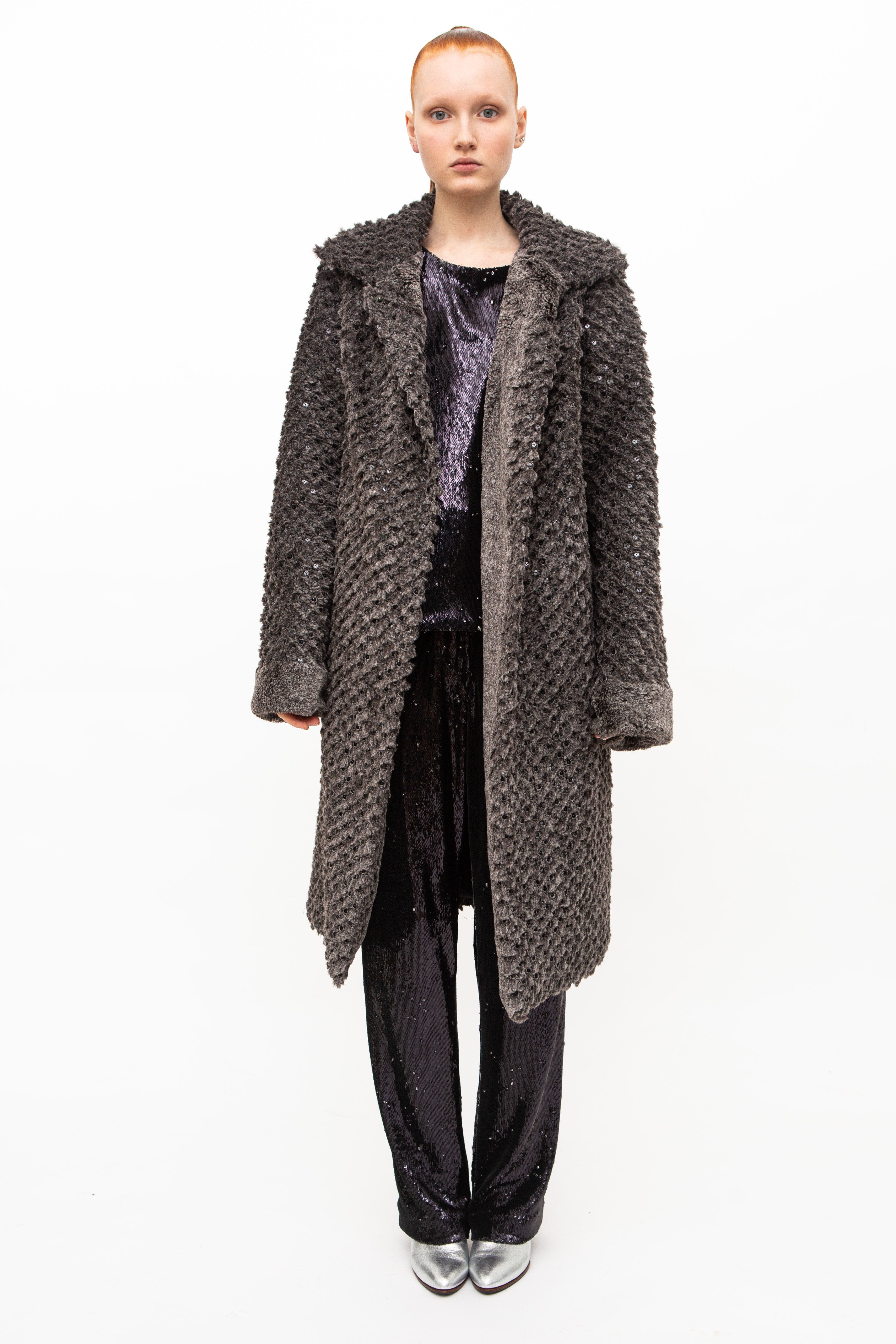 Coat Sequins Grey Limited