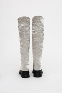 Handmade Boots Silver Metall High