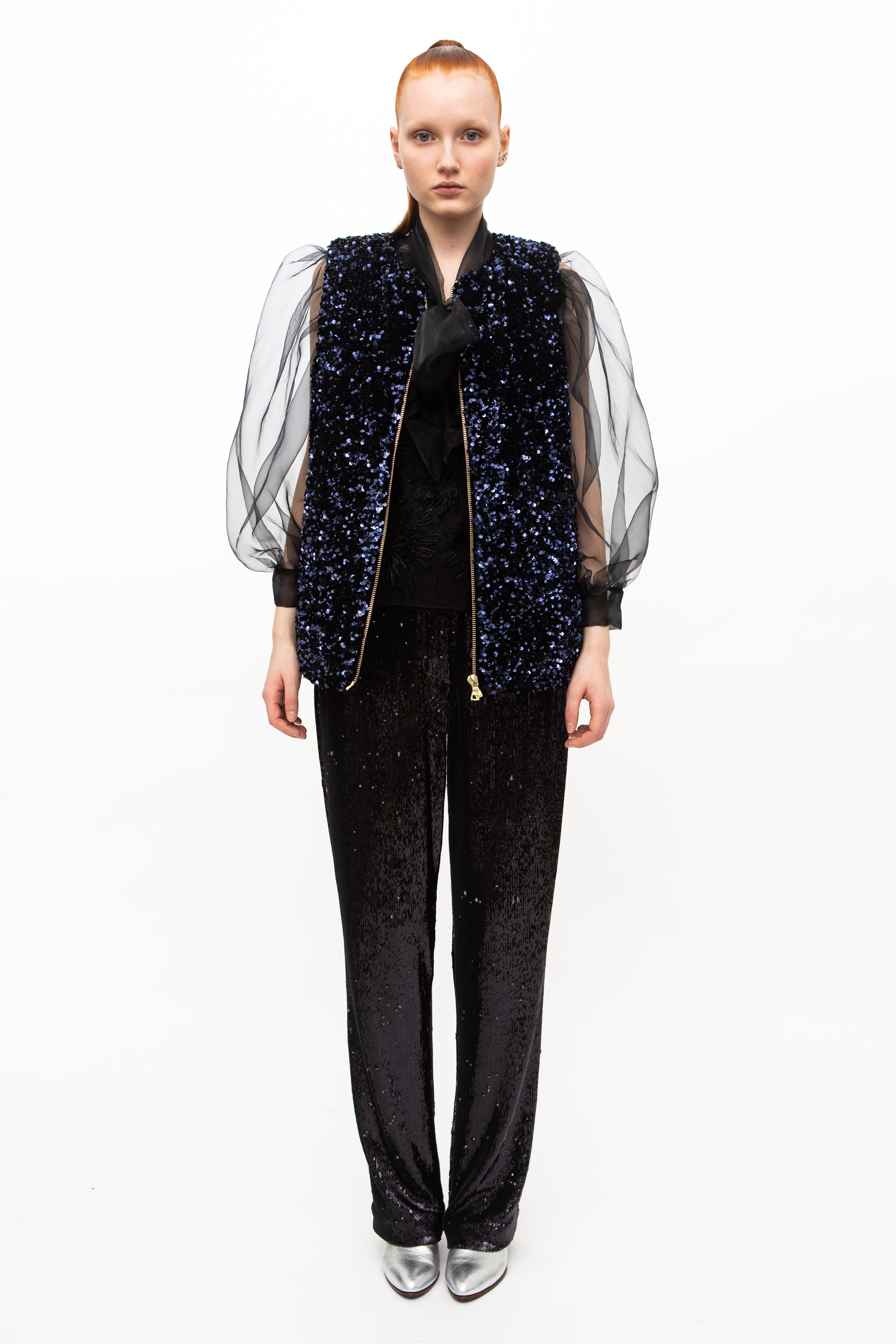 Vest Sequins Dark Blue