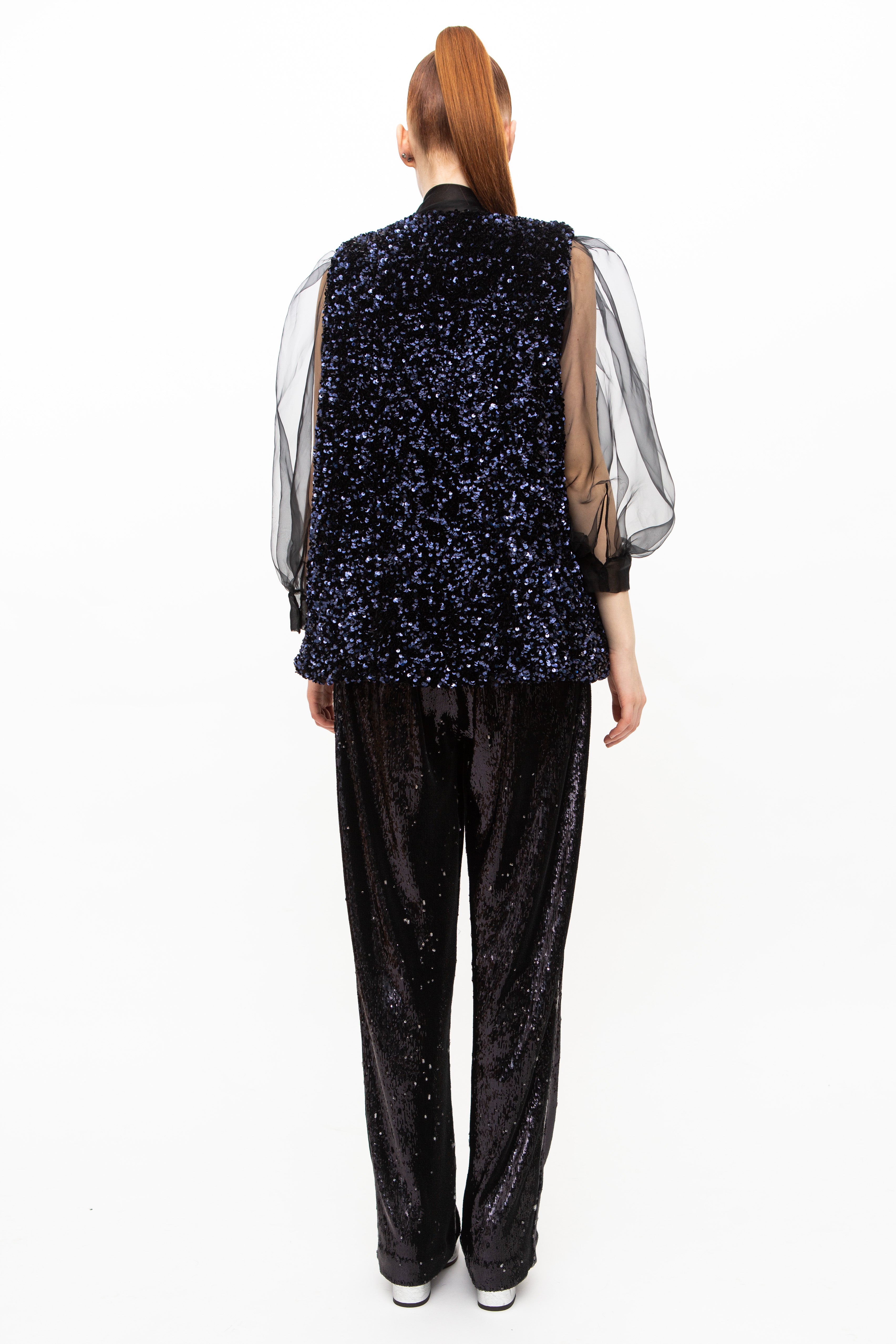 Vest Sequins Dark Blue