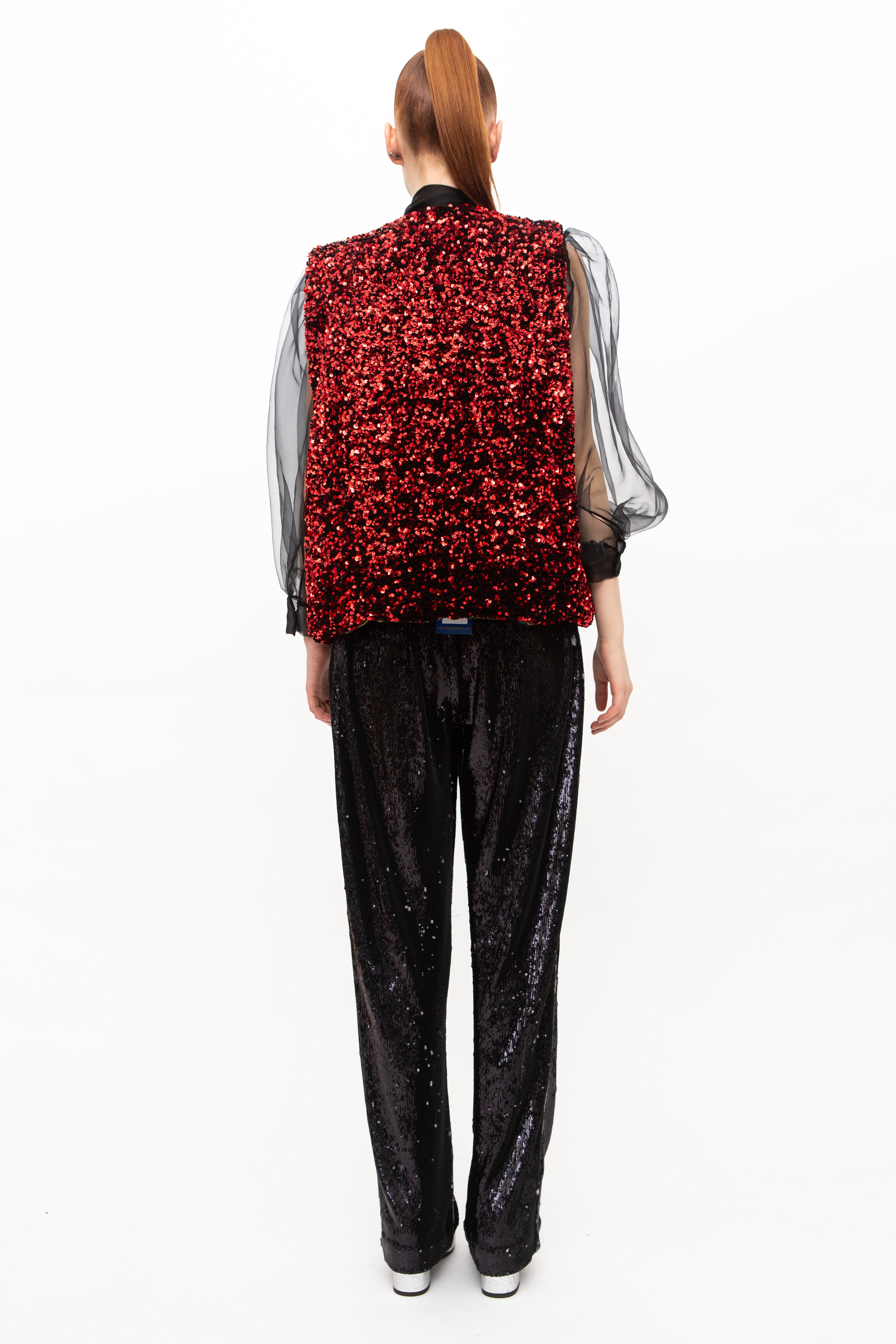 Vest Sequins Red