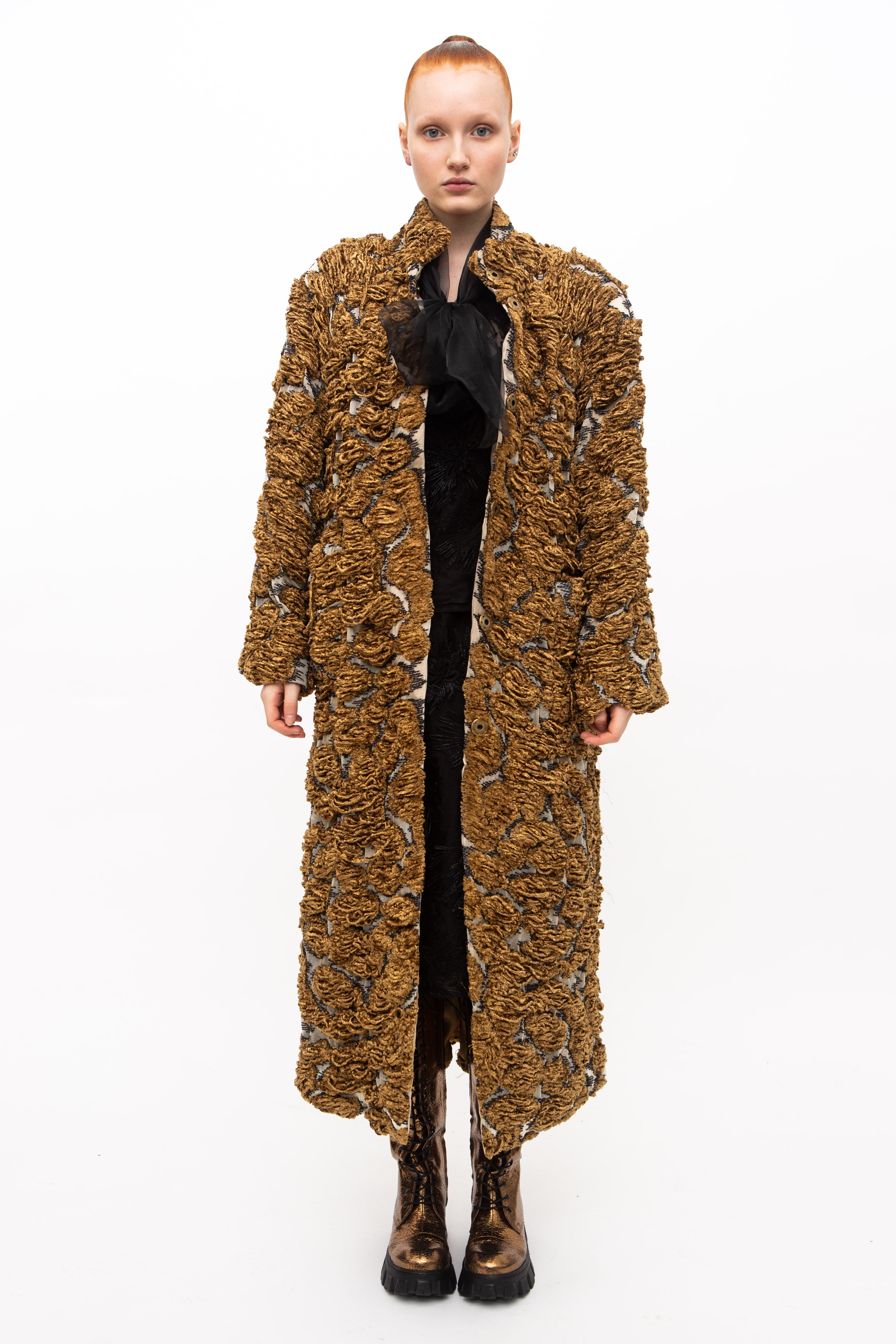 Coat Embroidery Brown- GFC Milan