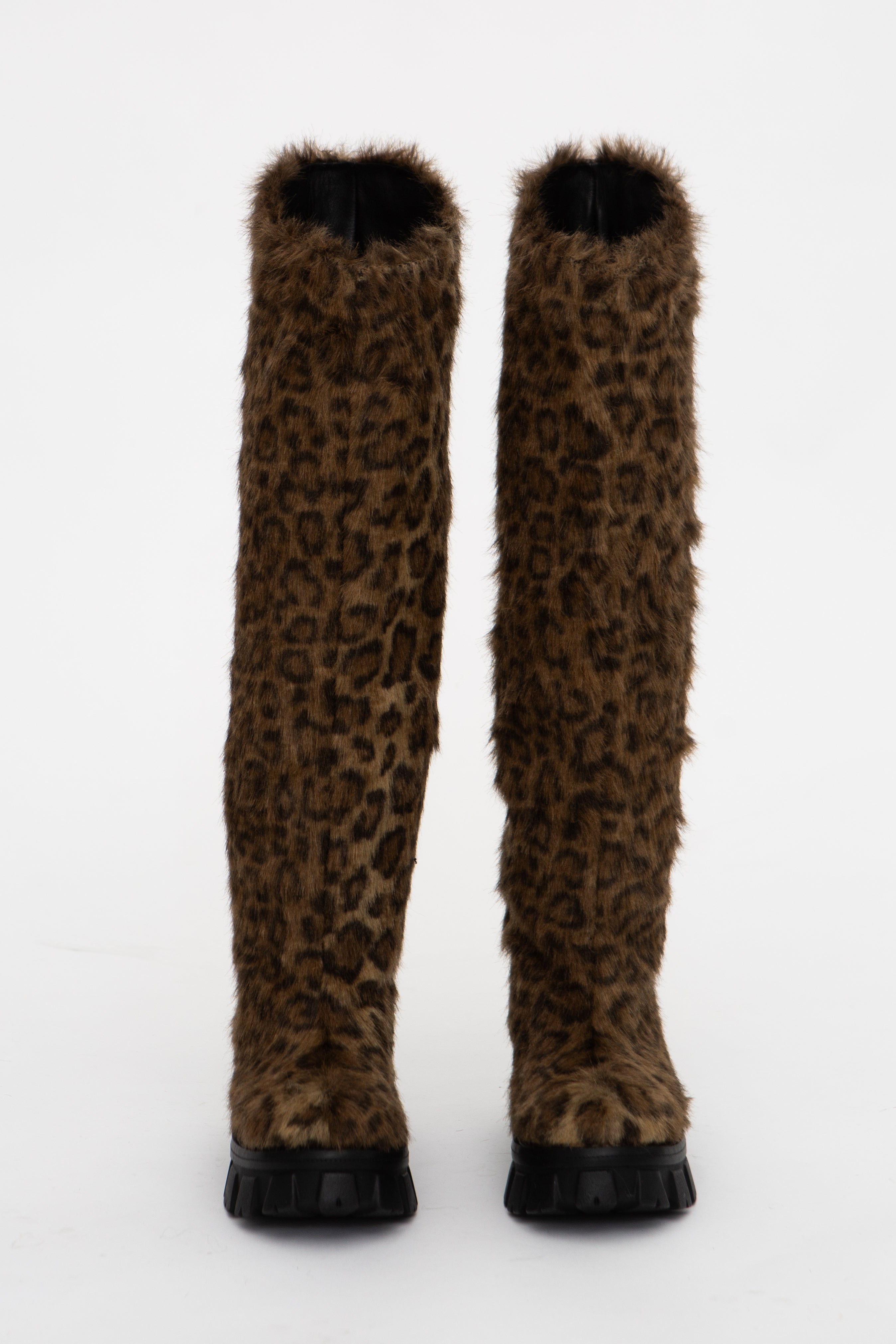 Handmade Boots High Animal Print