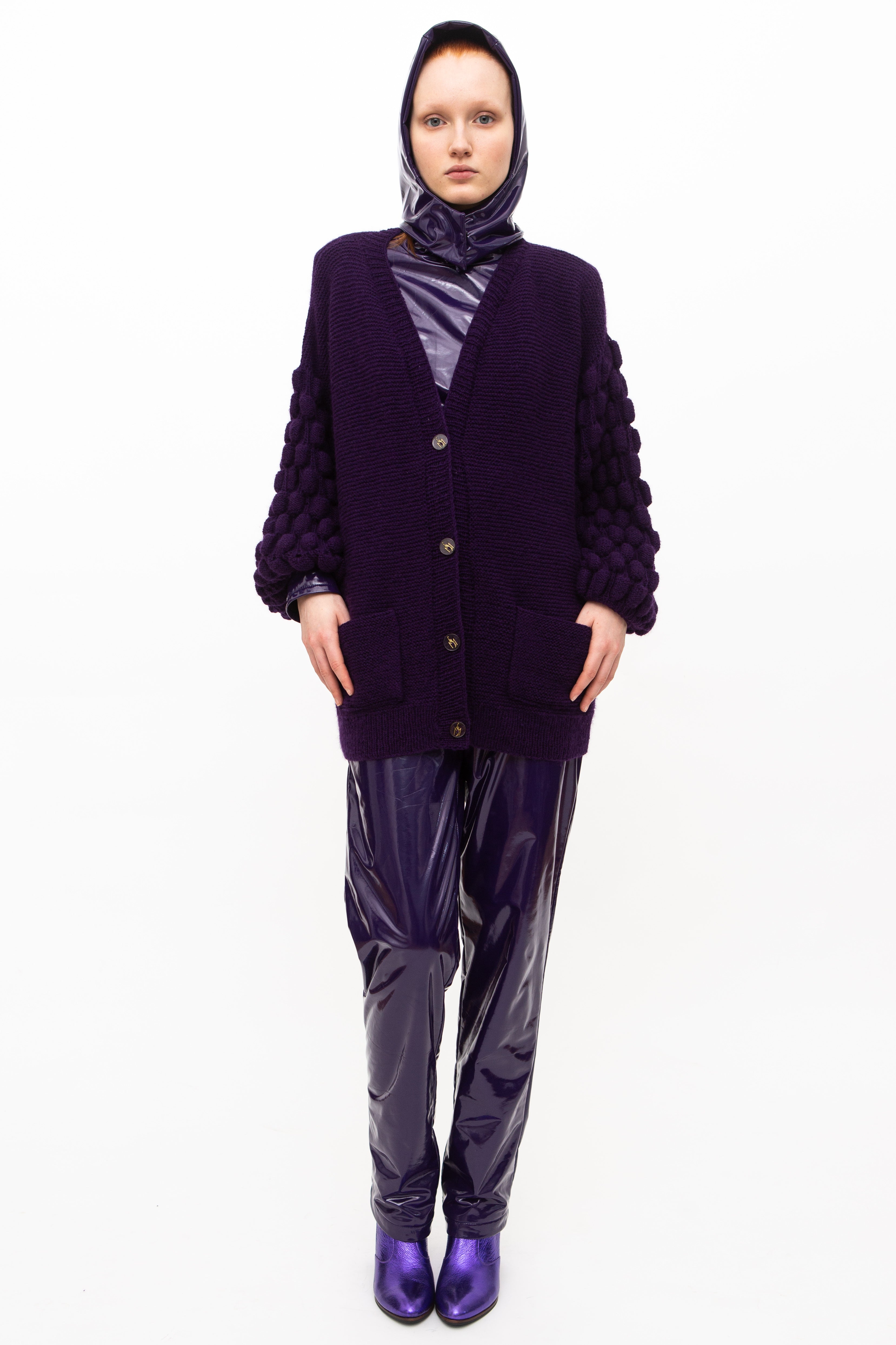 Handmade Cardigan Plum