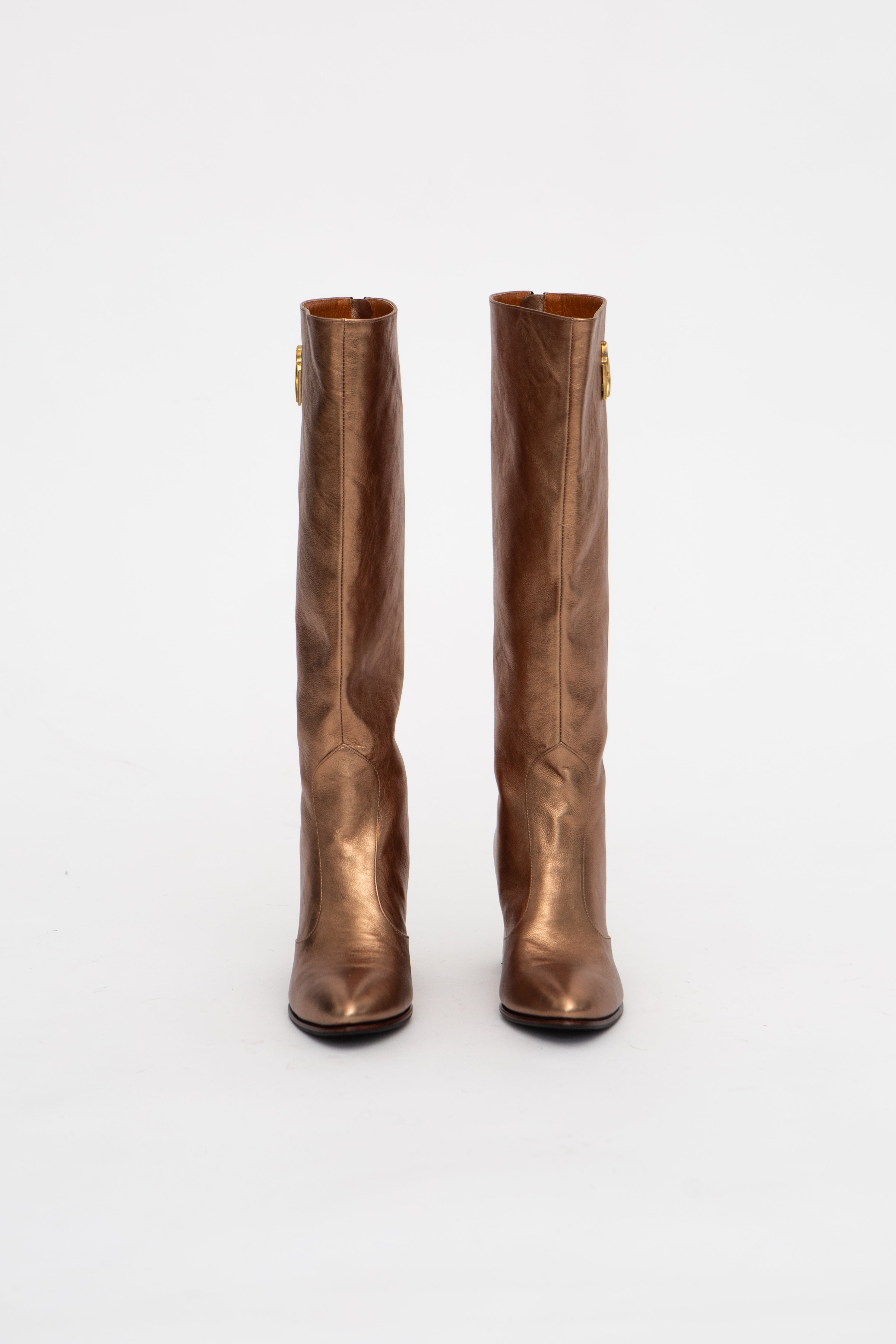 Handmade Boots Metallic Bronze