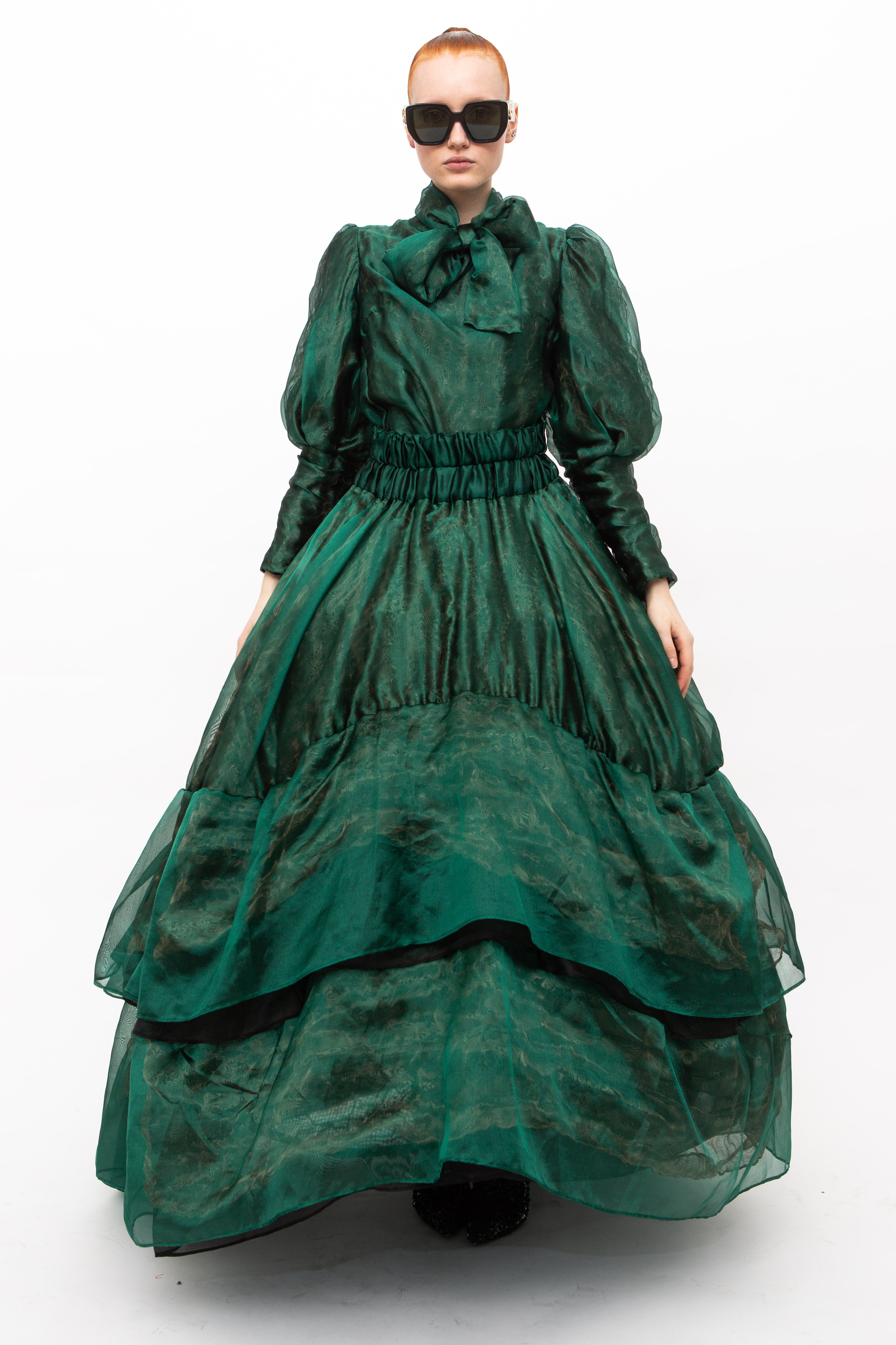 Dress Dark Green Unique Handmade