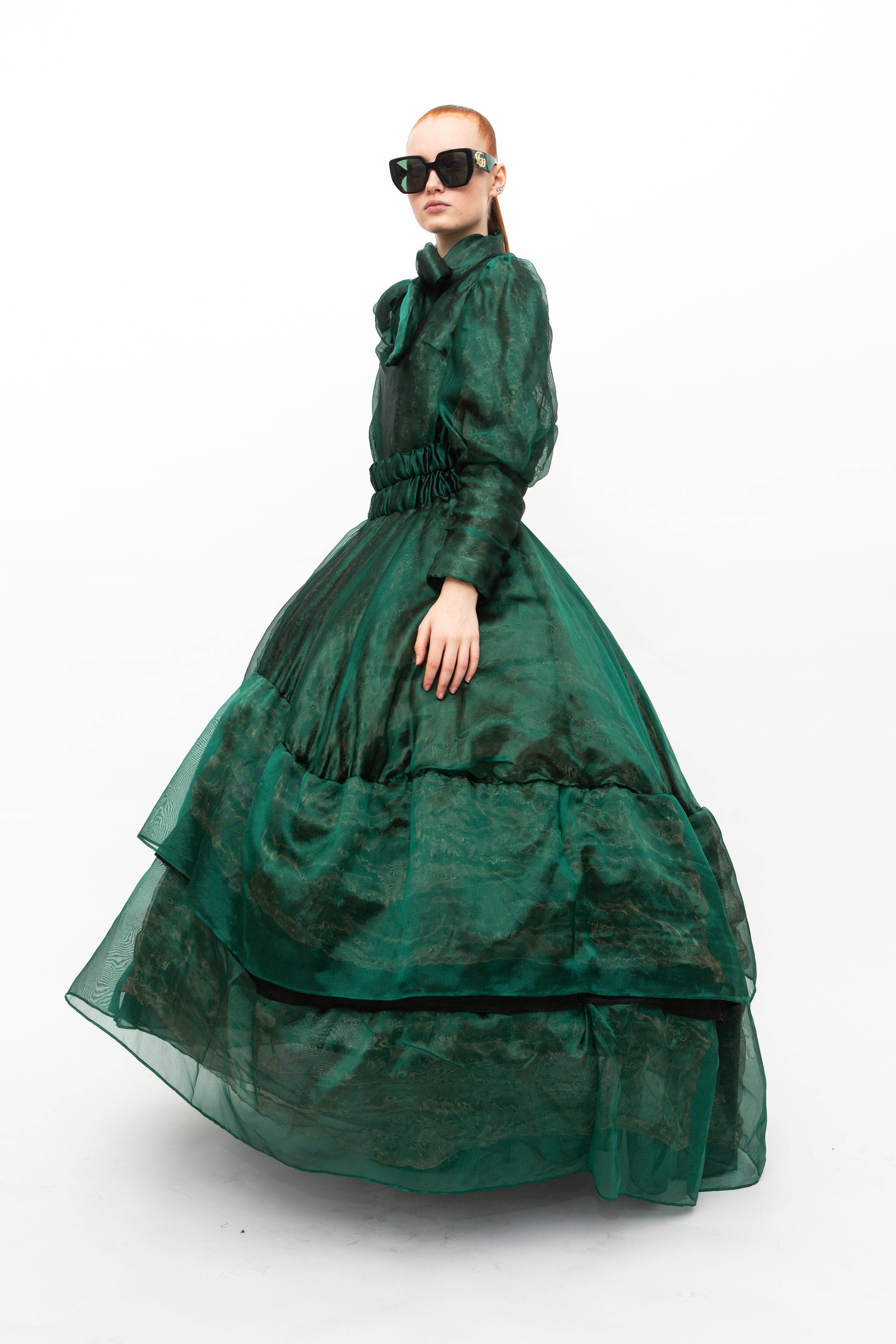 Dress Dark Green Unique Handmade