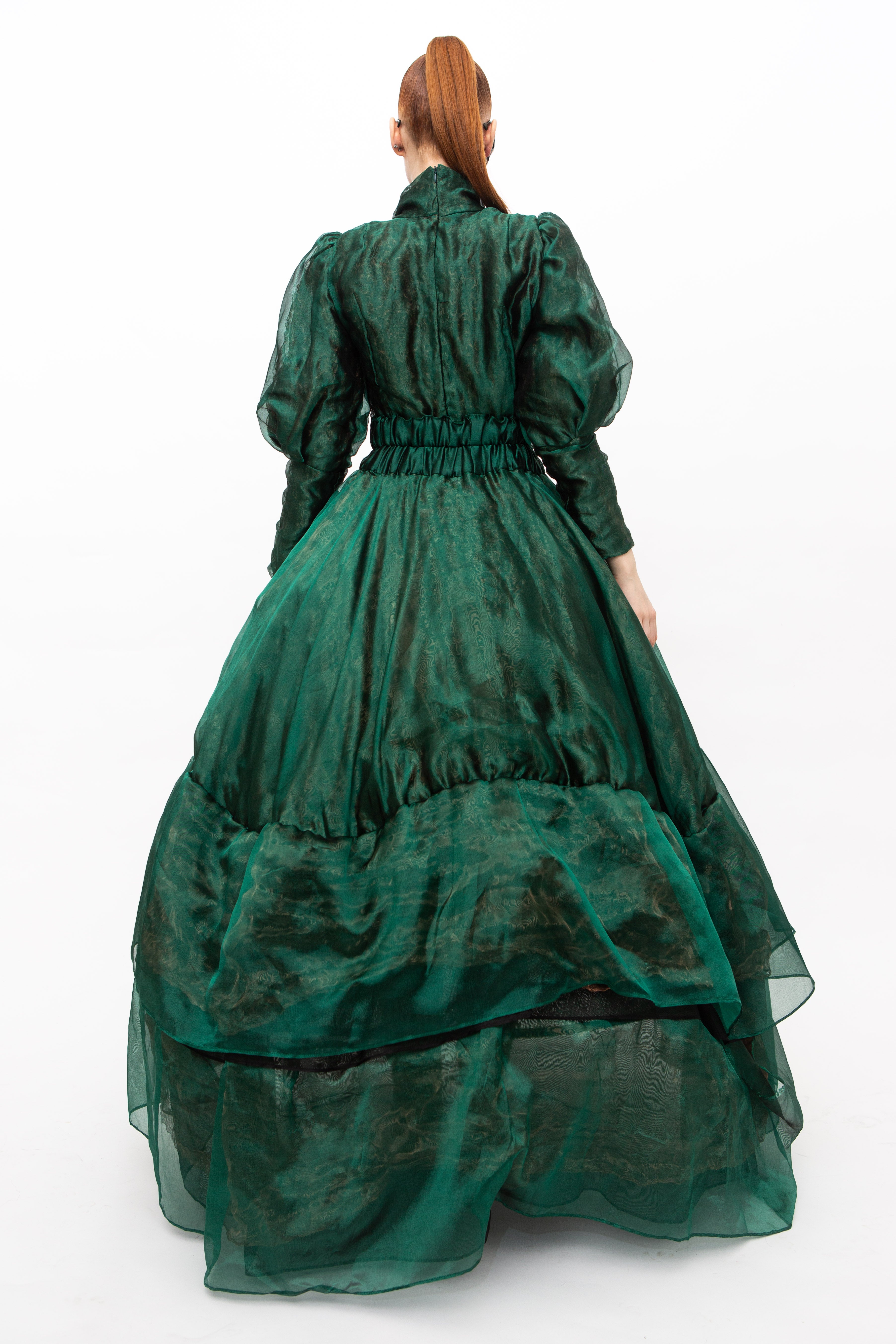 Dress Dark Green Unique Handmade