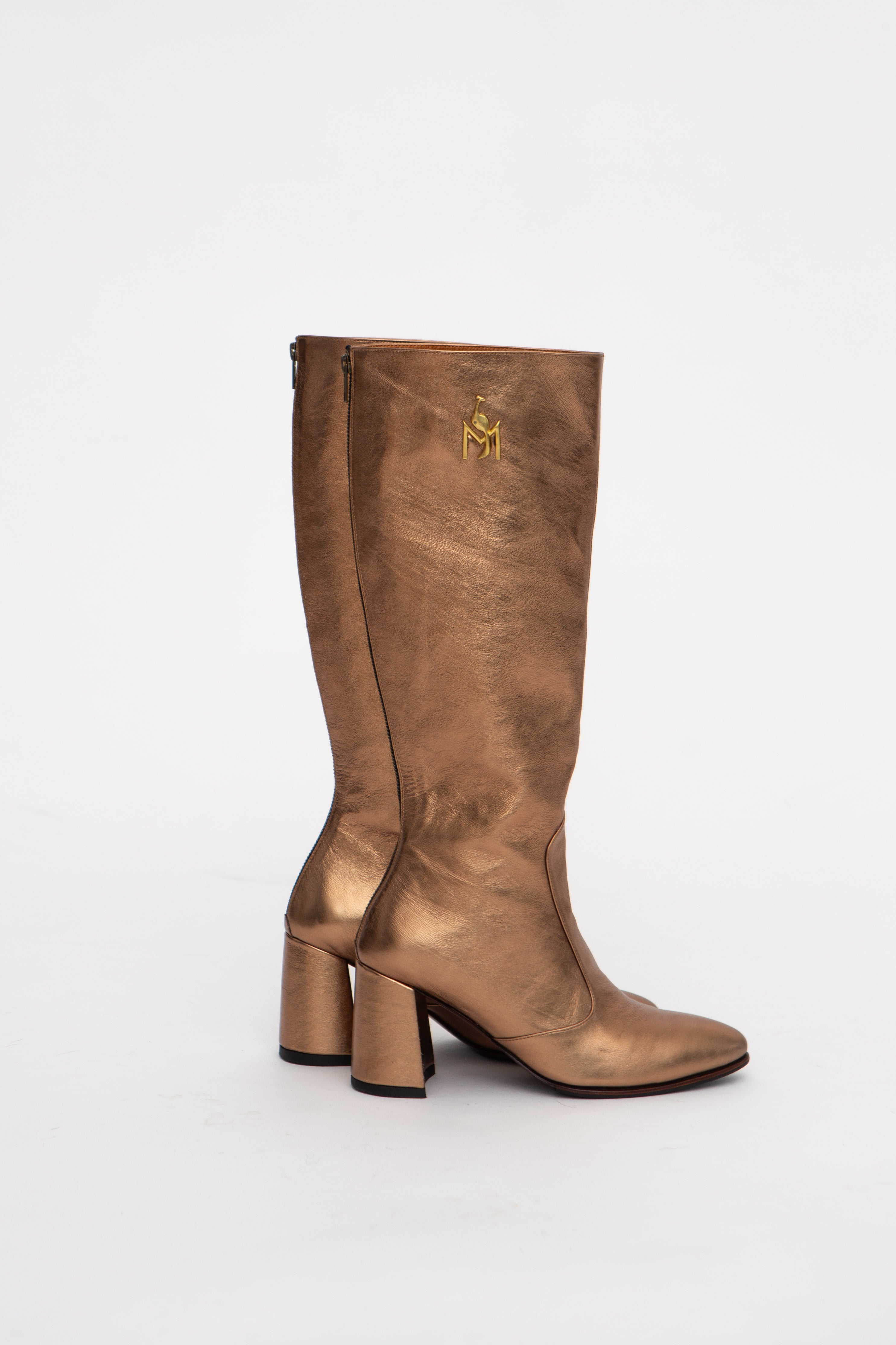 Handmade Boots Metallic Bronze