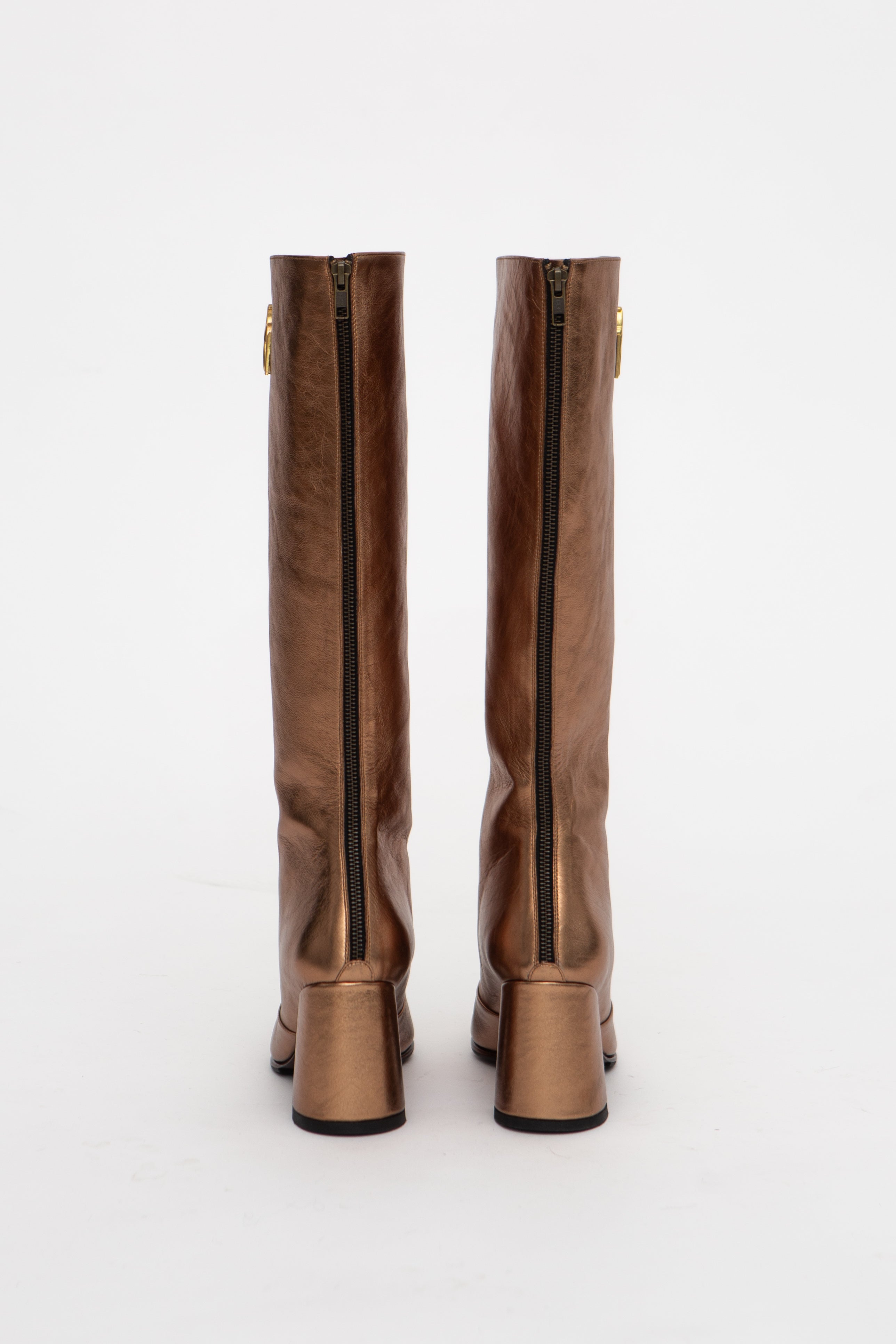 Handmade Boots Metallic Bronze