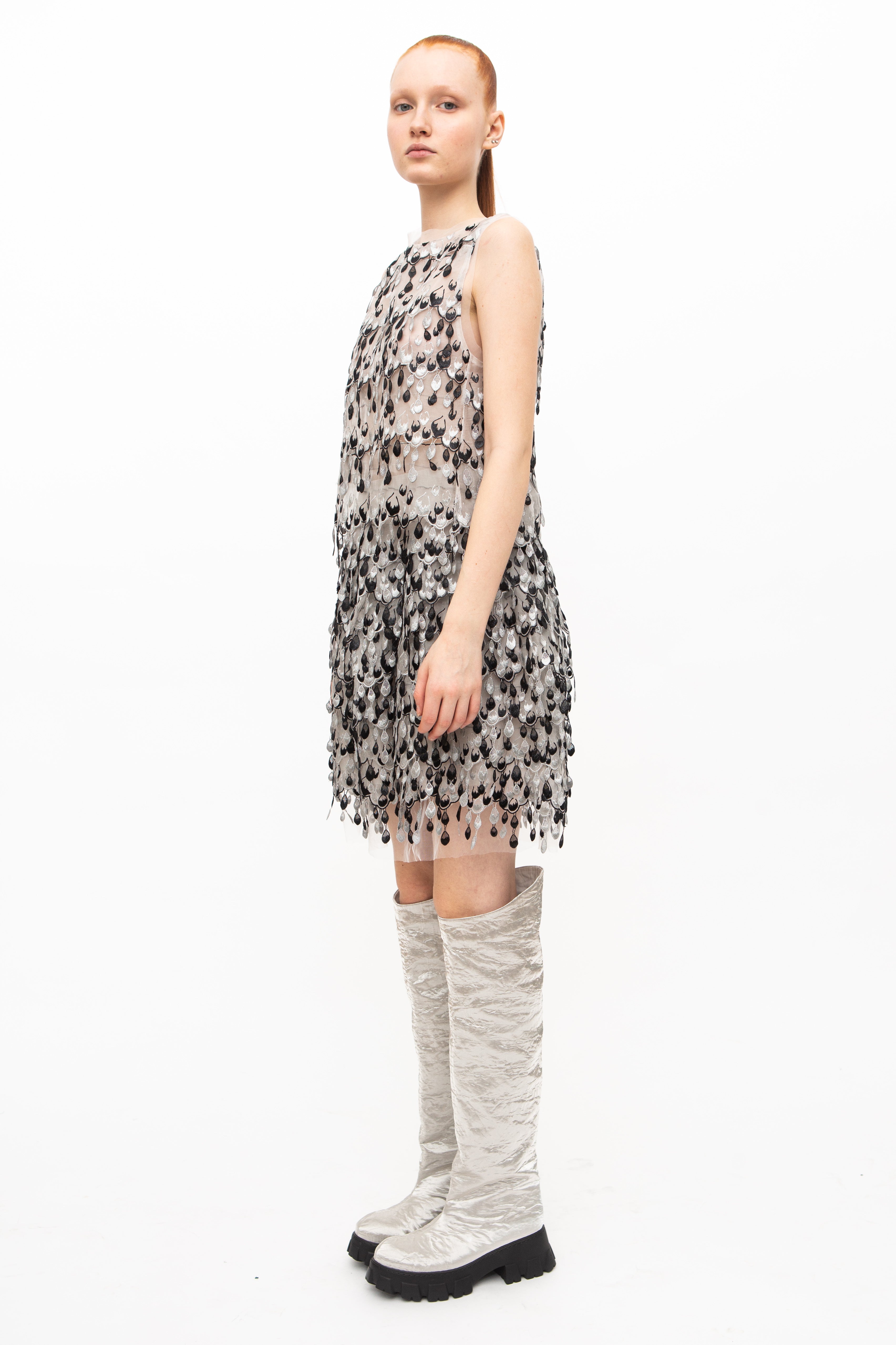 Handmade Boots Silver Metall High