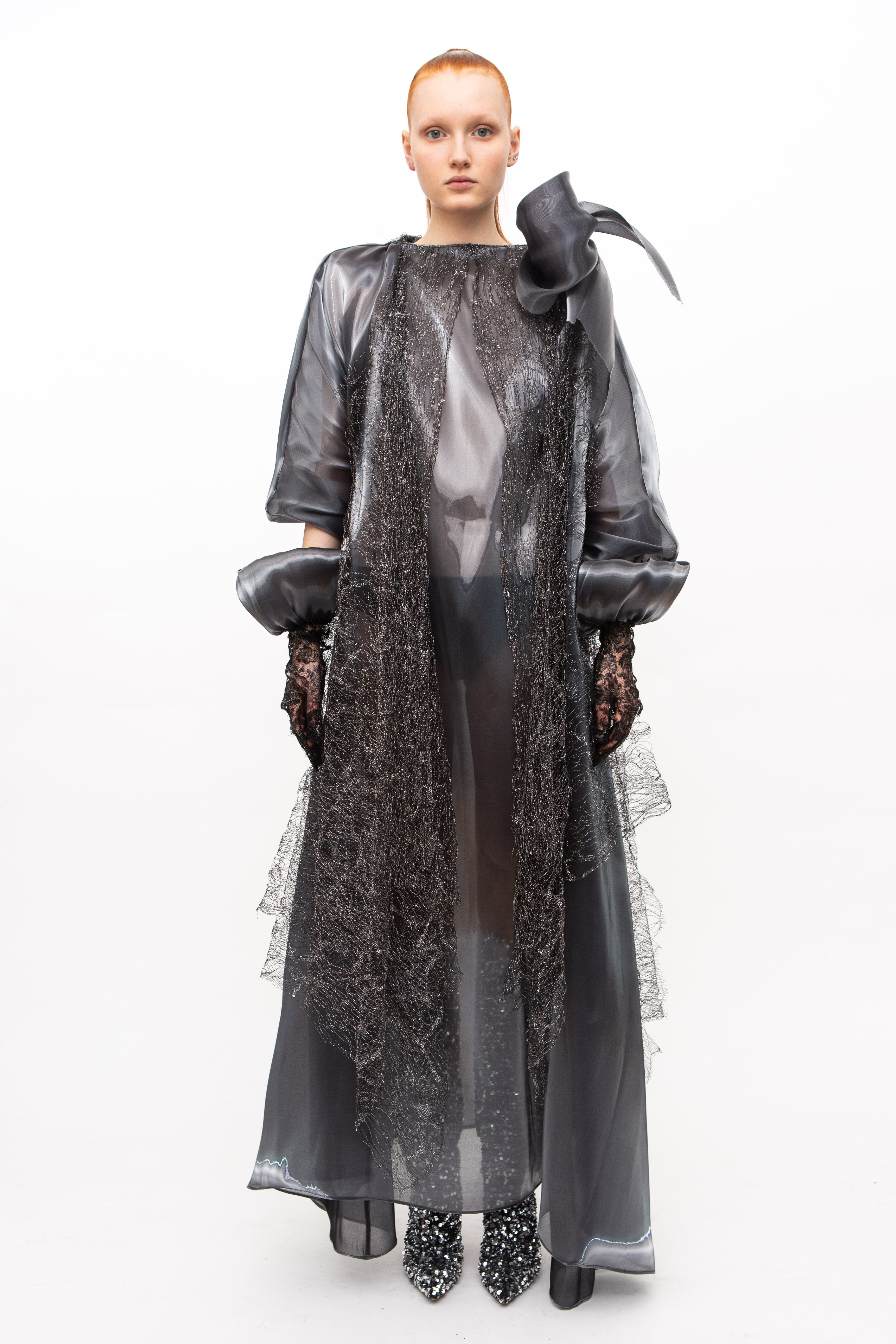 Dress Metallic Grey Fashion Show St. Moritz