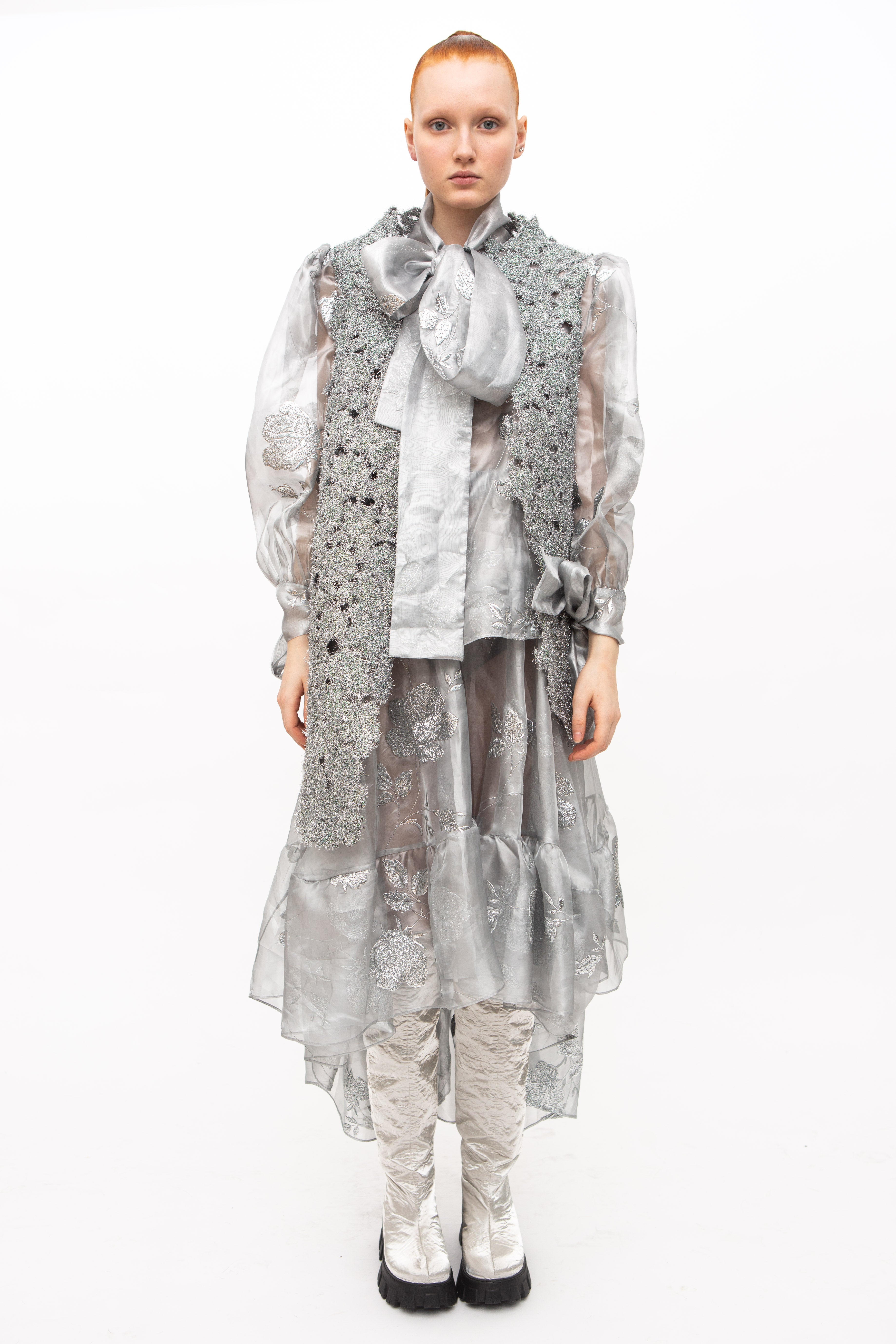 Embroidered Transparent Look Water