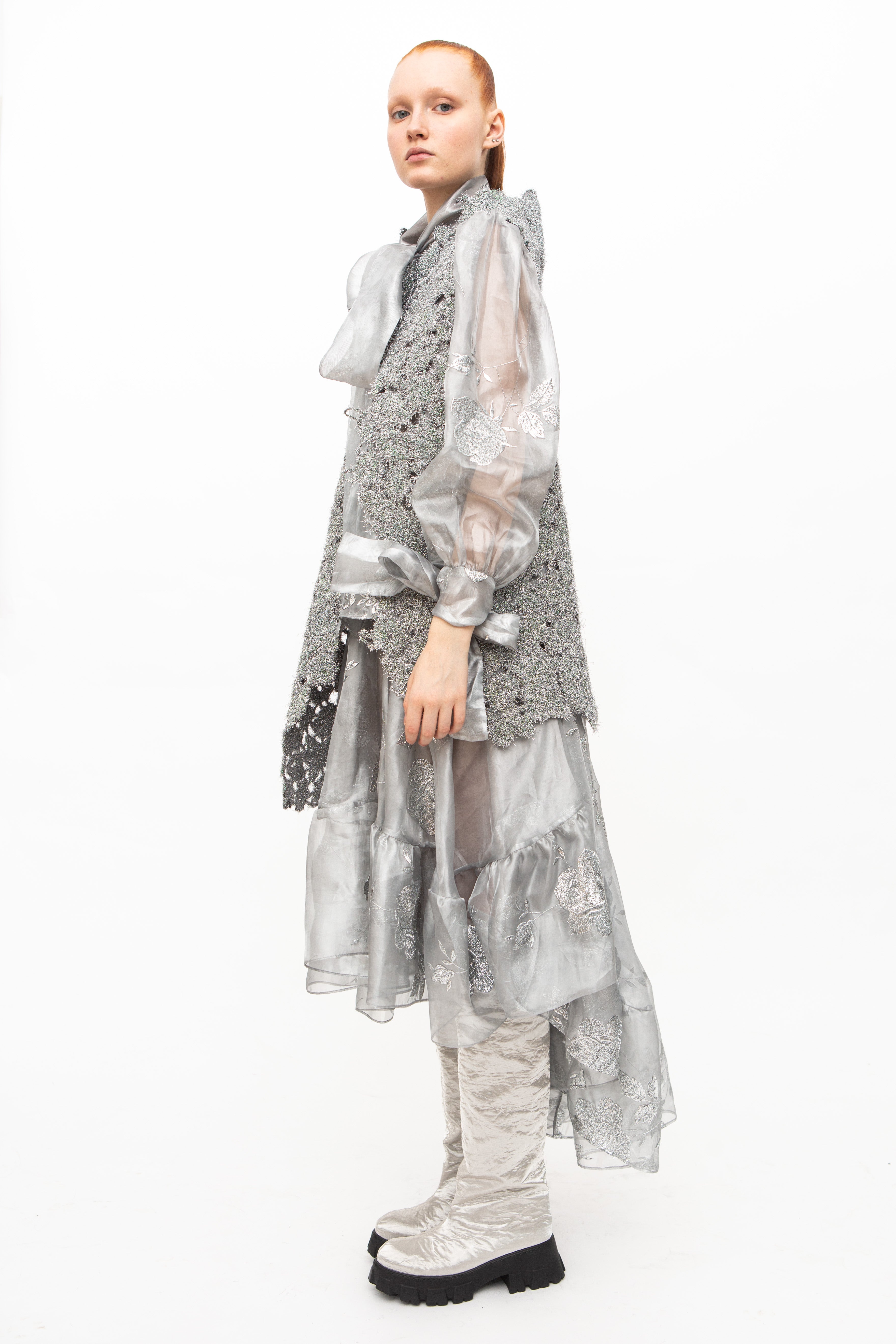 Embroidered Transparent Look Water