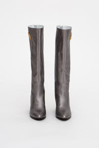 Handmade Boots Metallic Grey