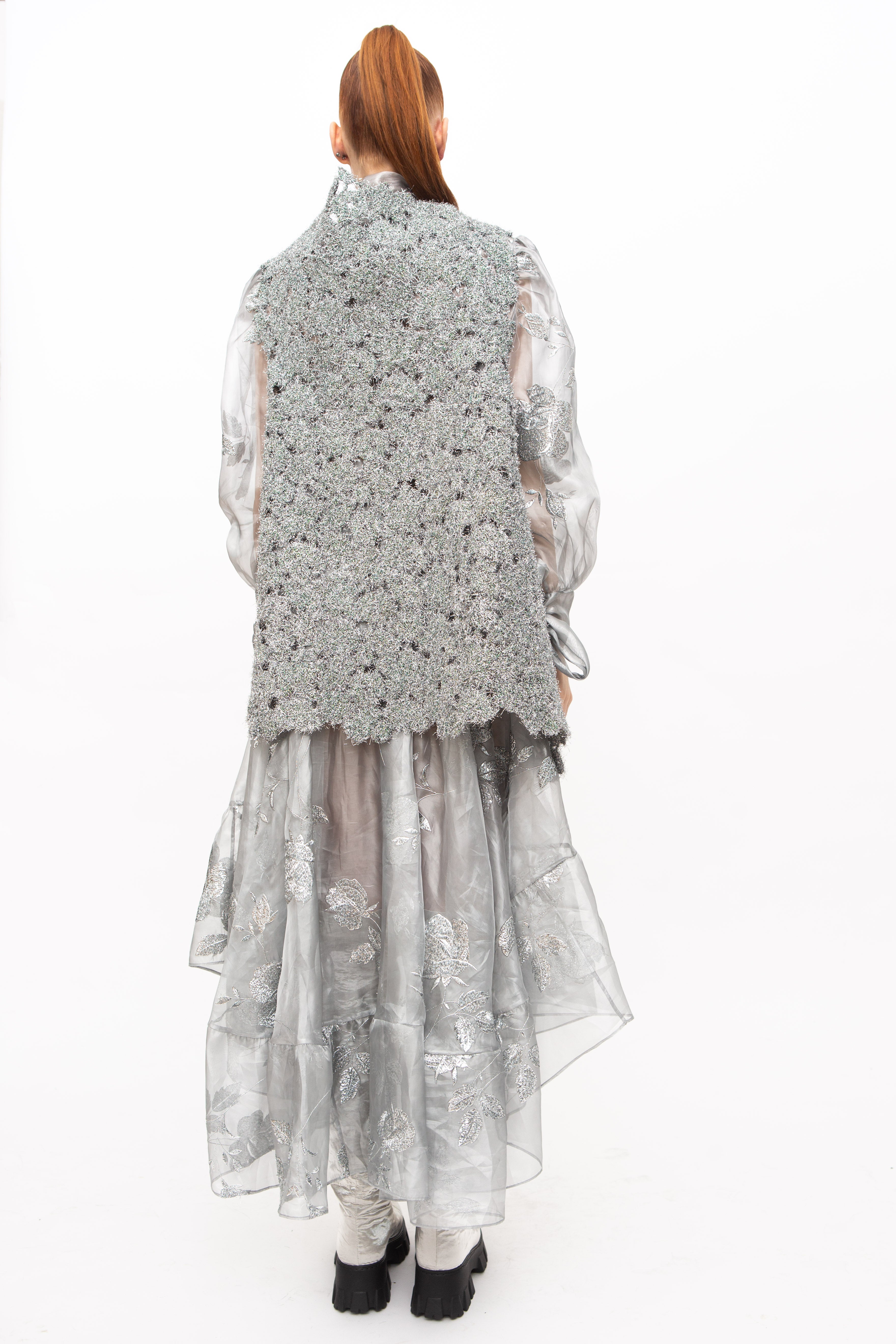 Embroidered Transparent Look Water