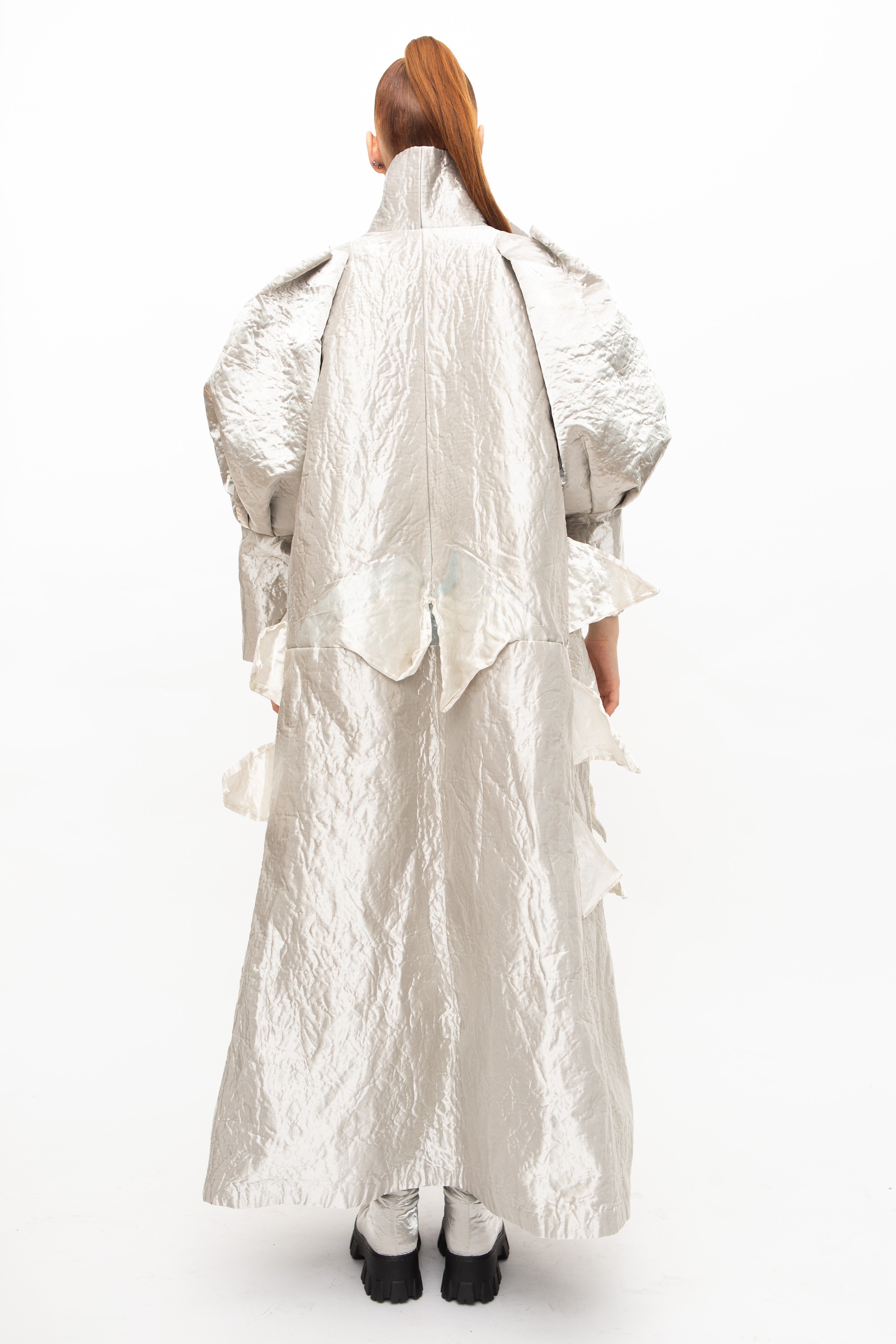 Coat Sculptural Silver handmade