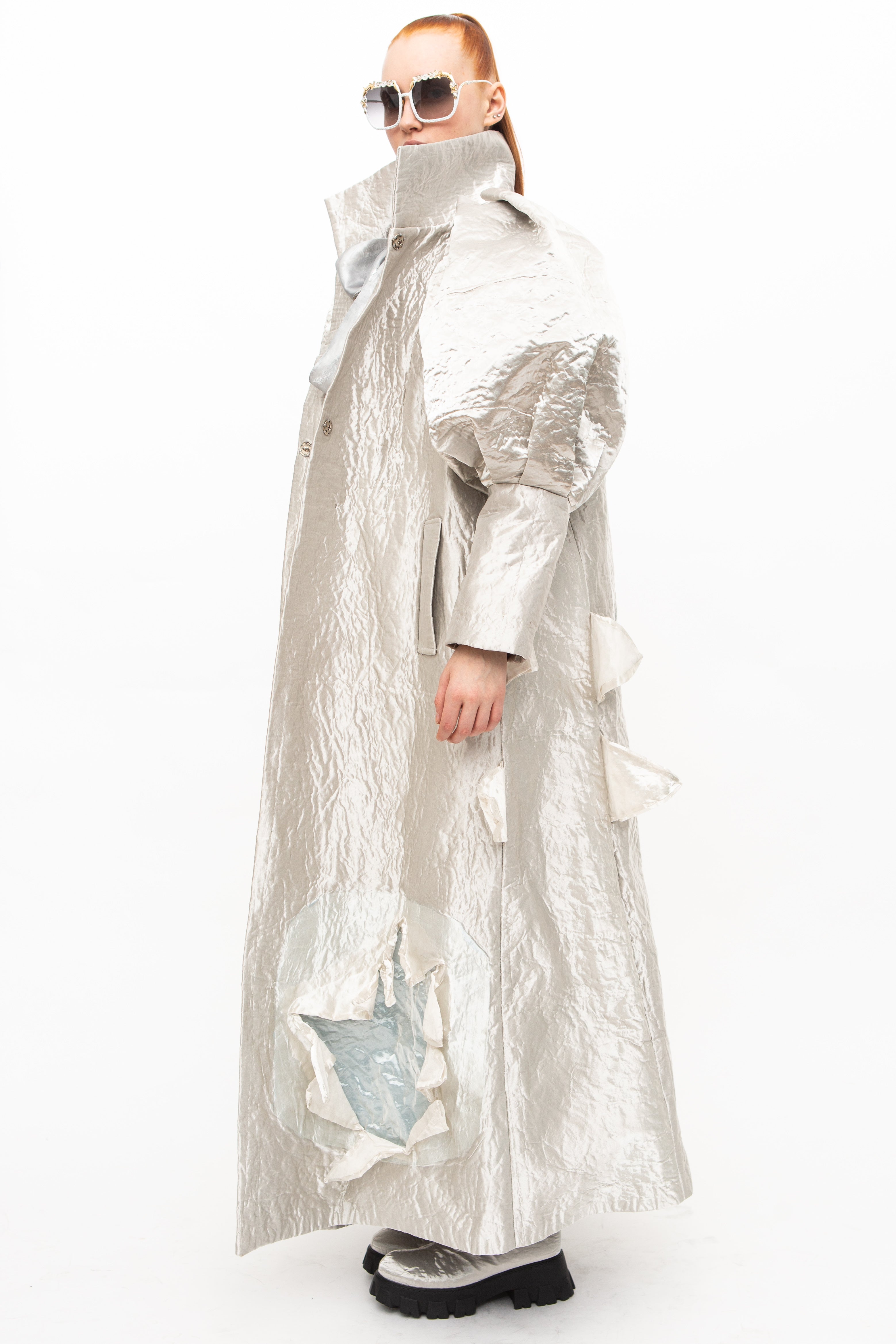 Coat Sculptural Silver handmade