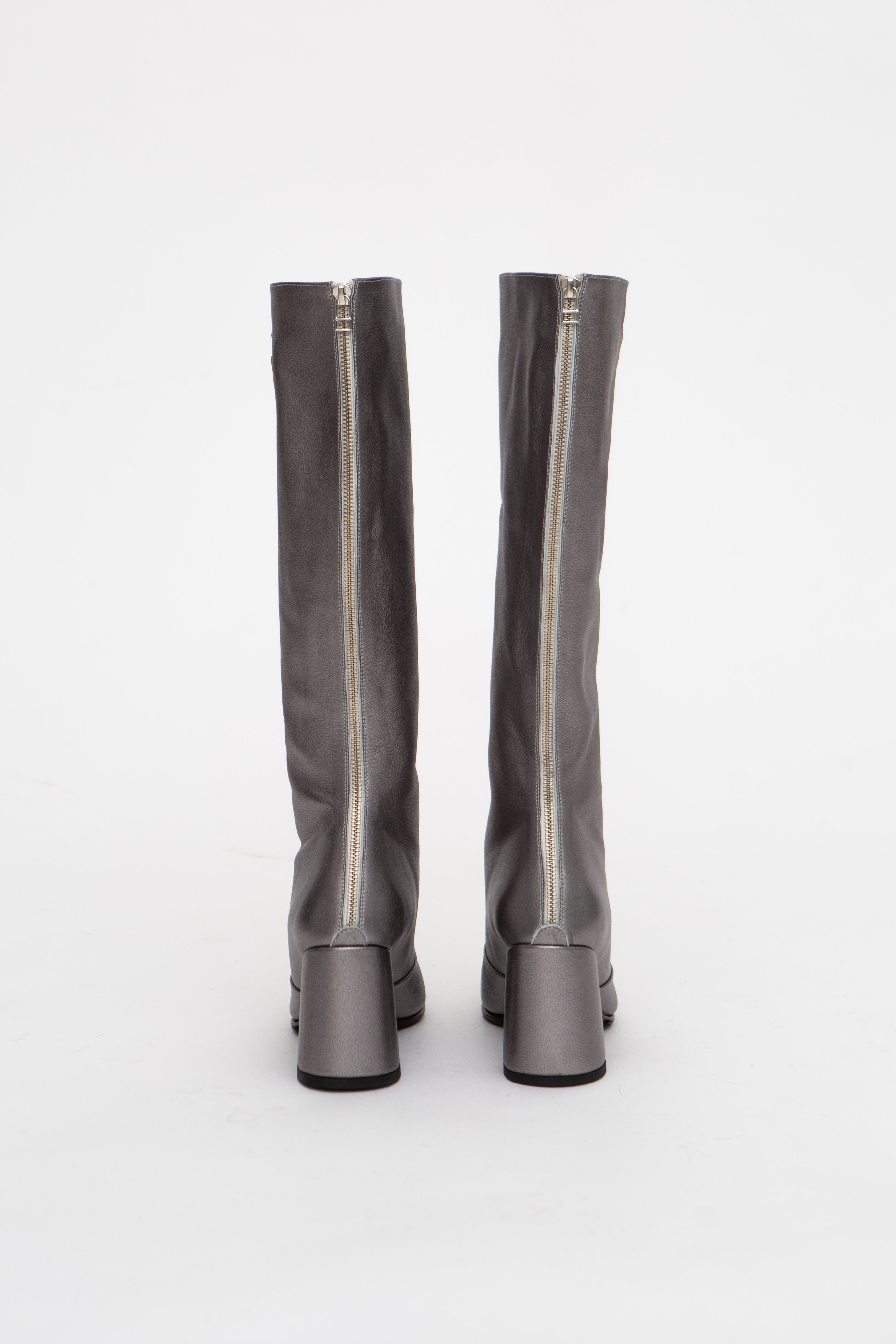 Handmade Boots Metallic Grey