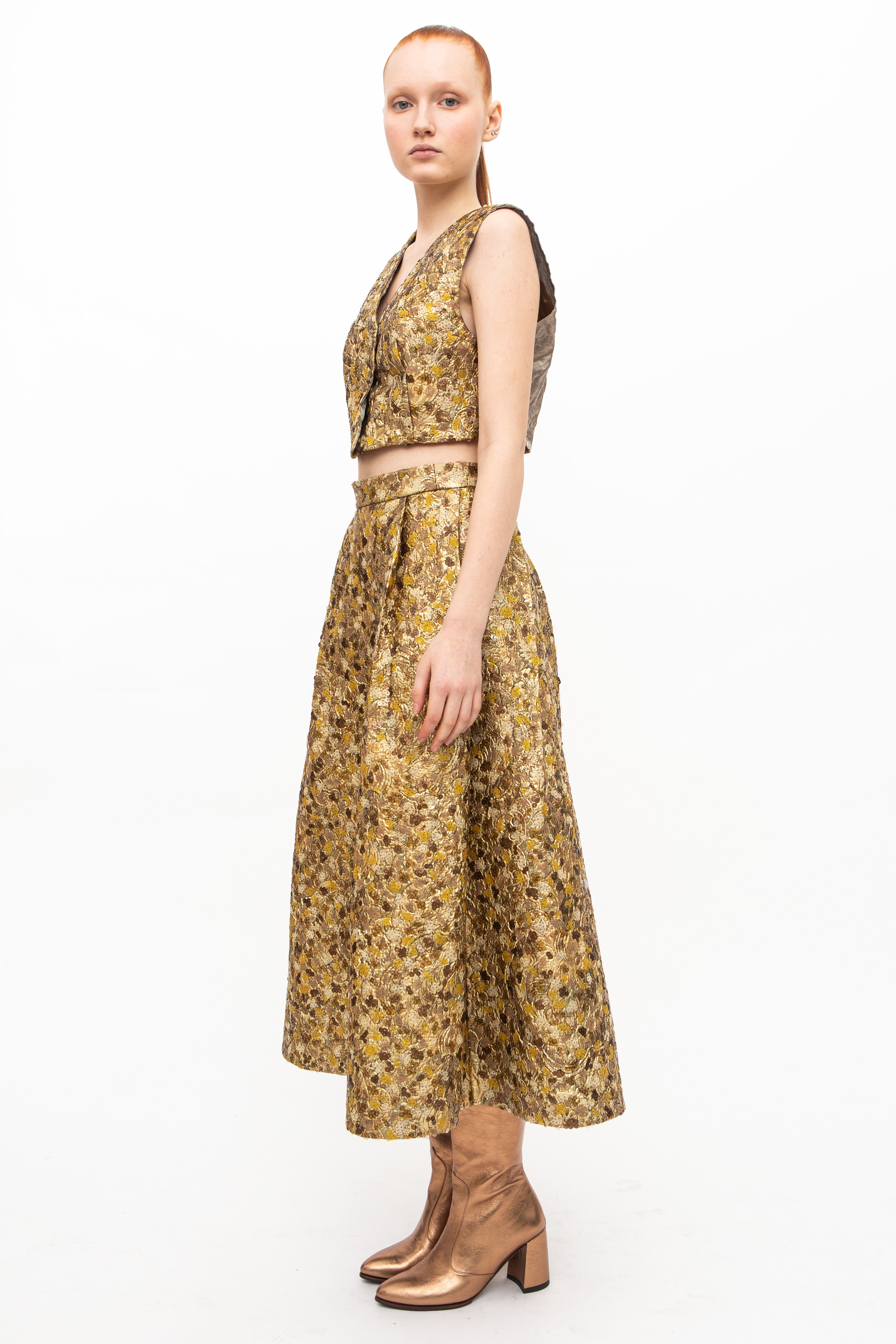 Skirt Embroidery Sequins Gold Unique