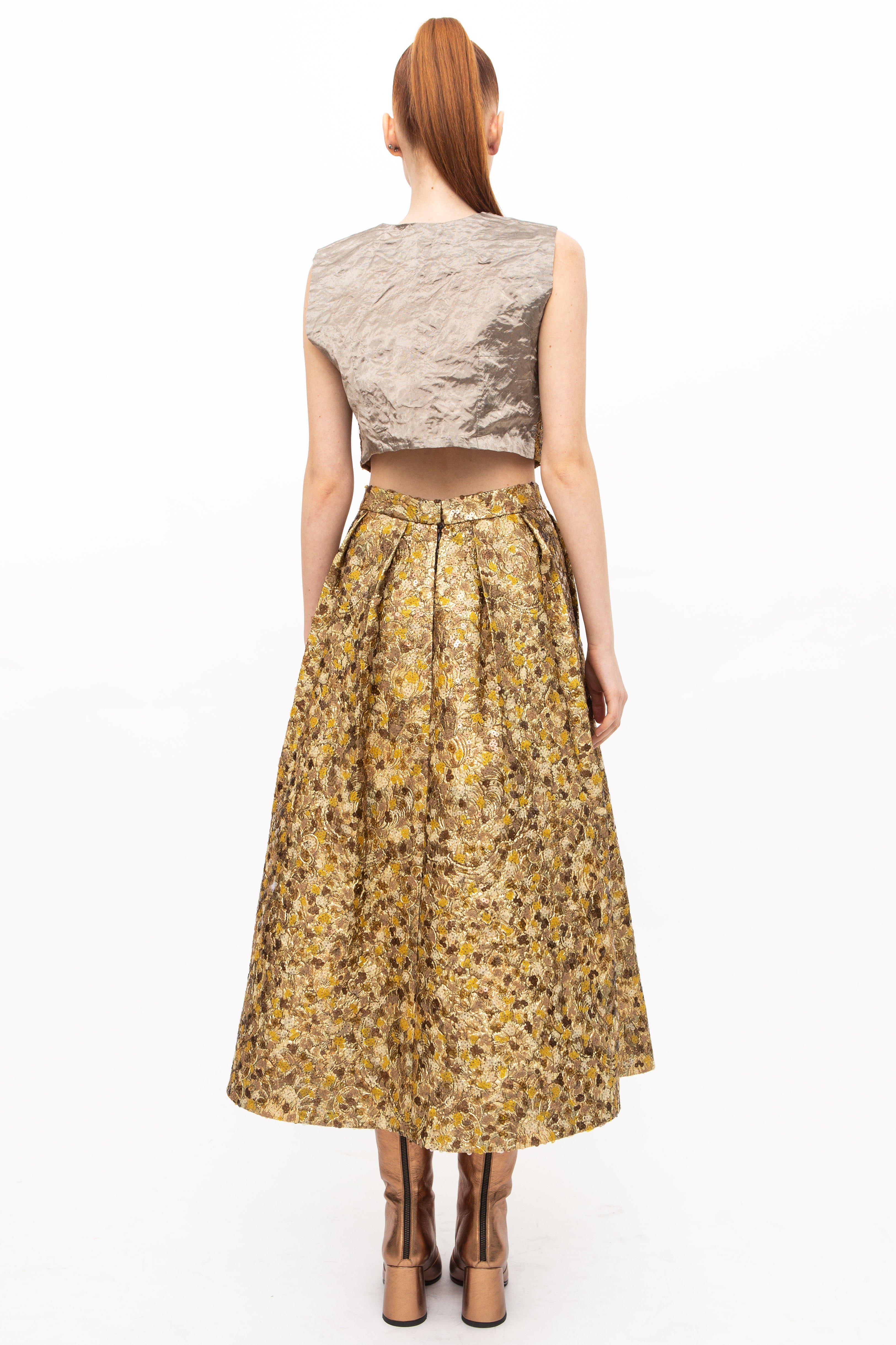 Skirt Embroidery Sequins Gold Unique