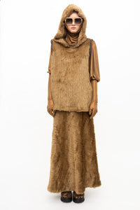 Hoody Faux Fur Brown