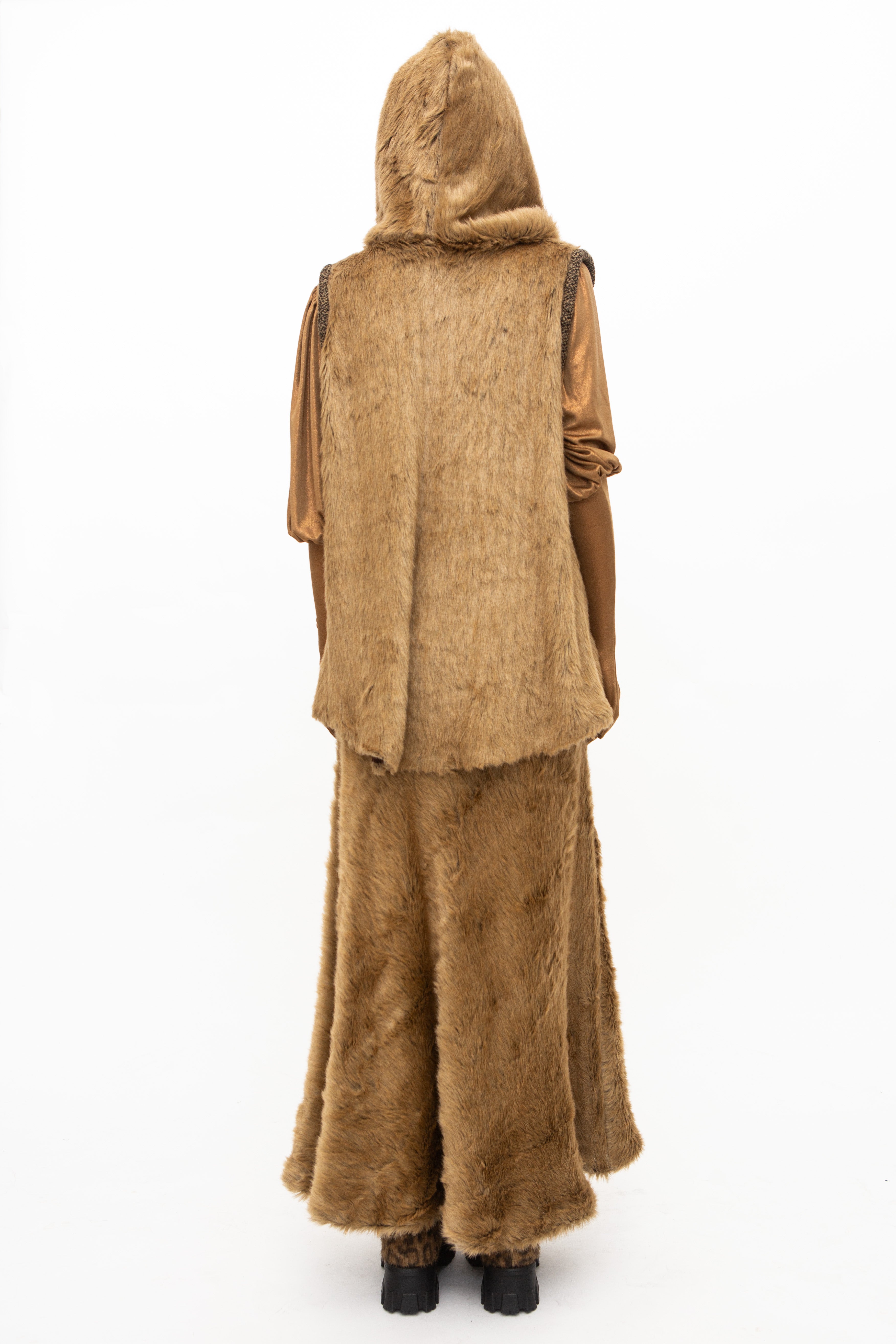 Hoody Faux Fur Brown