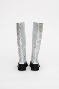 Handmade Boots Padded Silver
