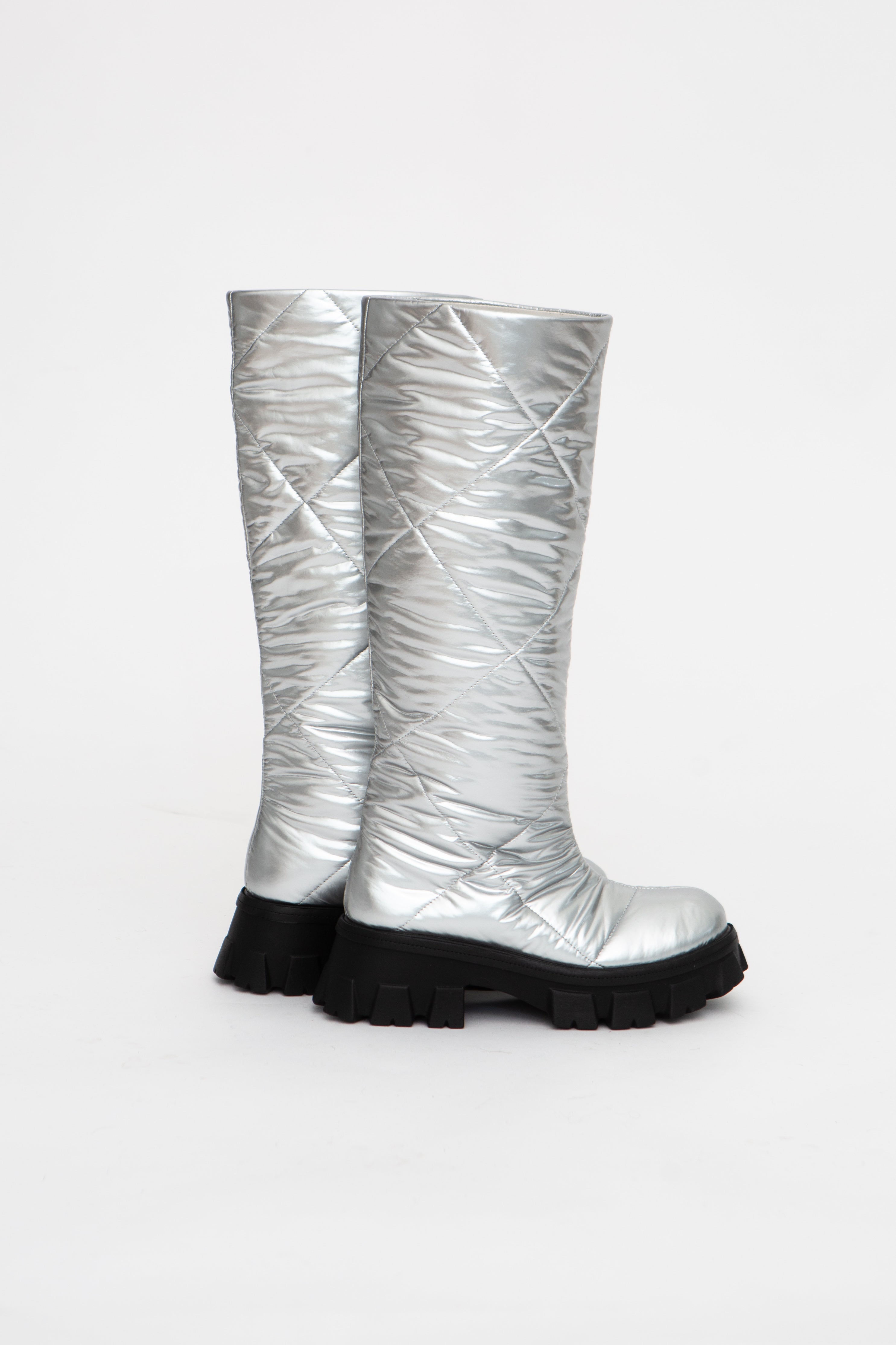 Handmade Boots Padded Silver