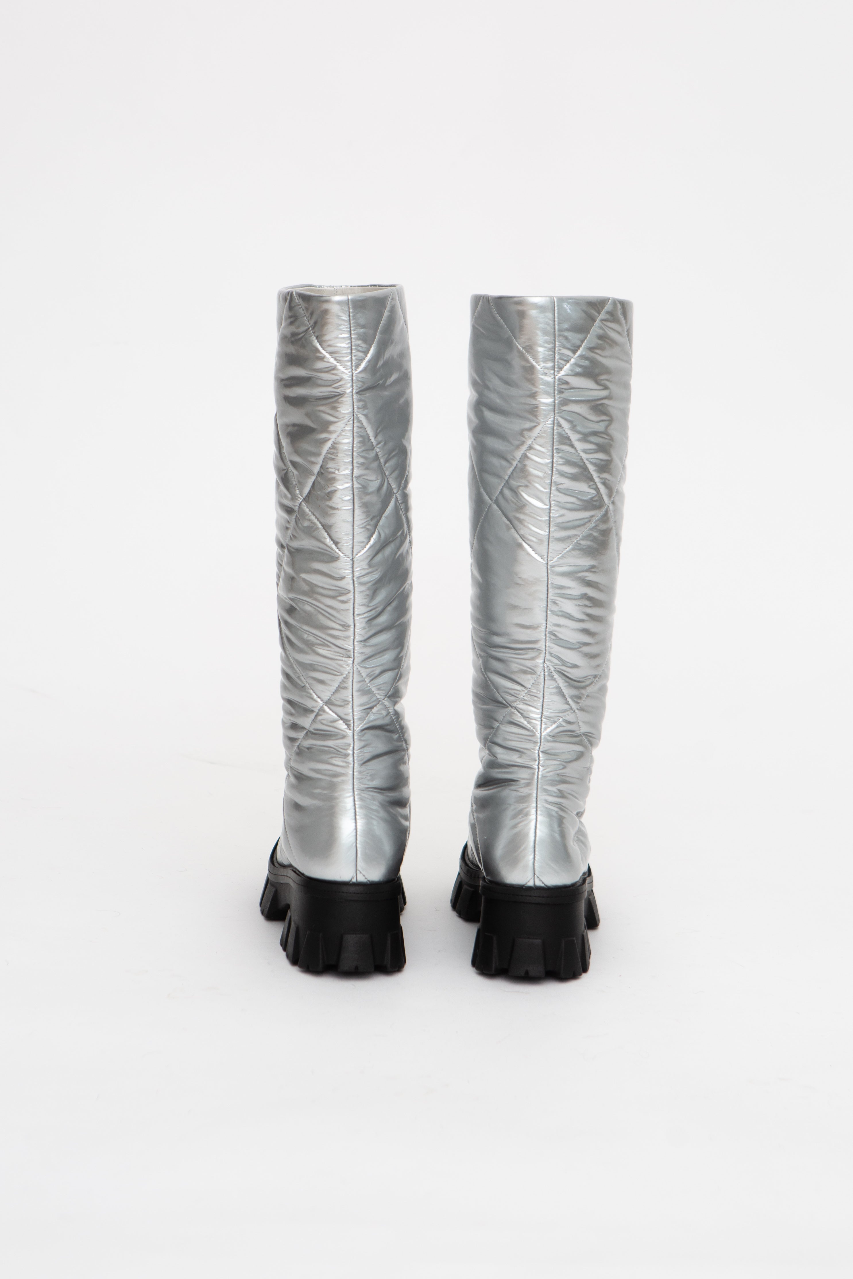 Handmade Boots Padded Silver