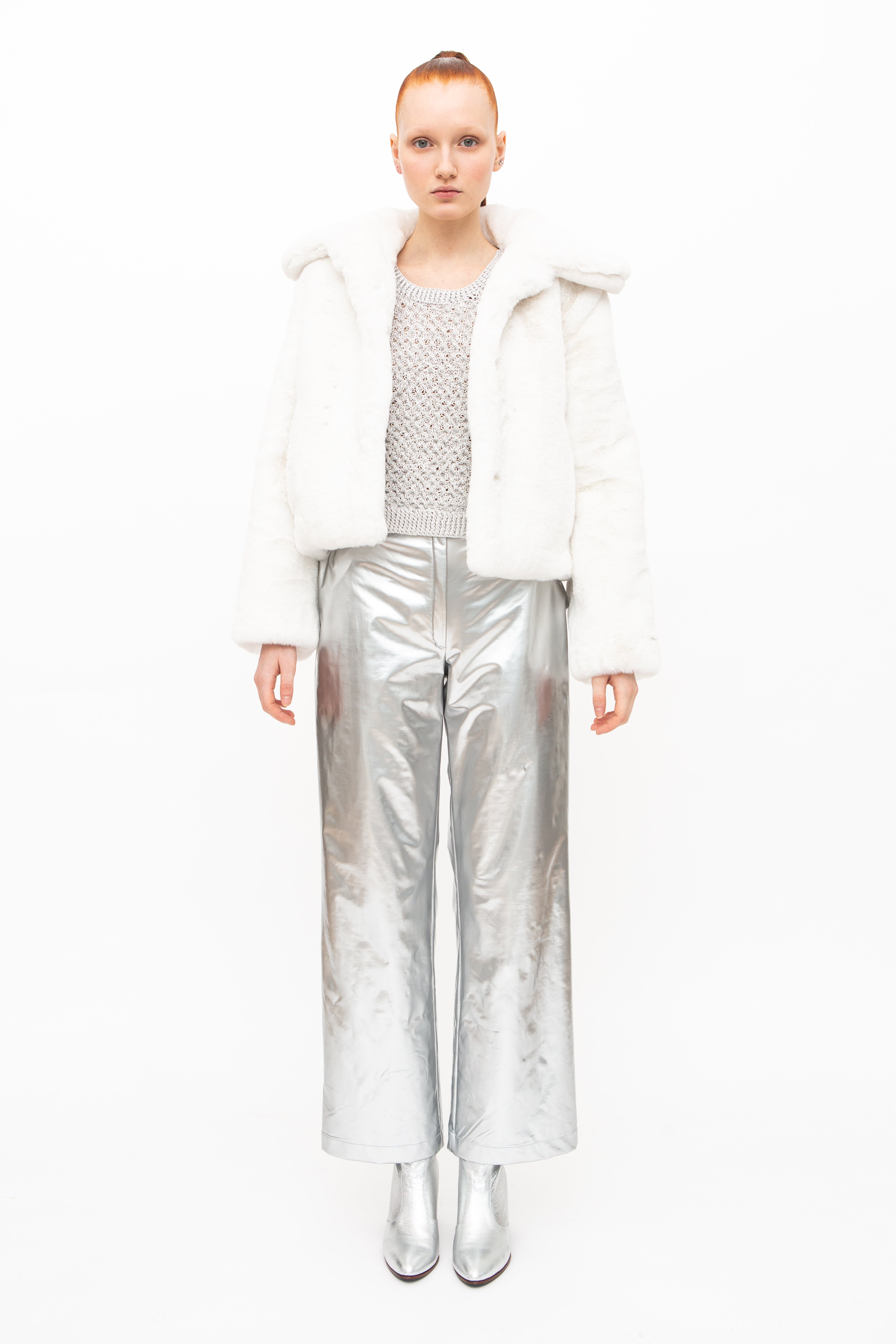 Pants Metallic Silver