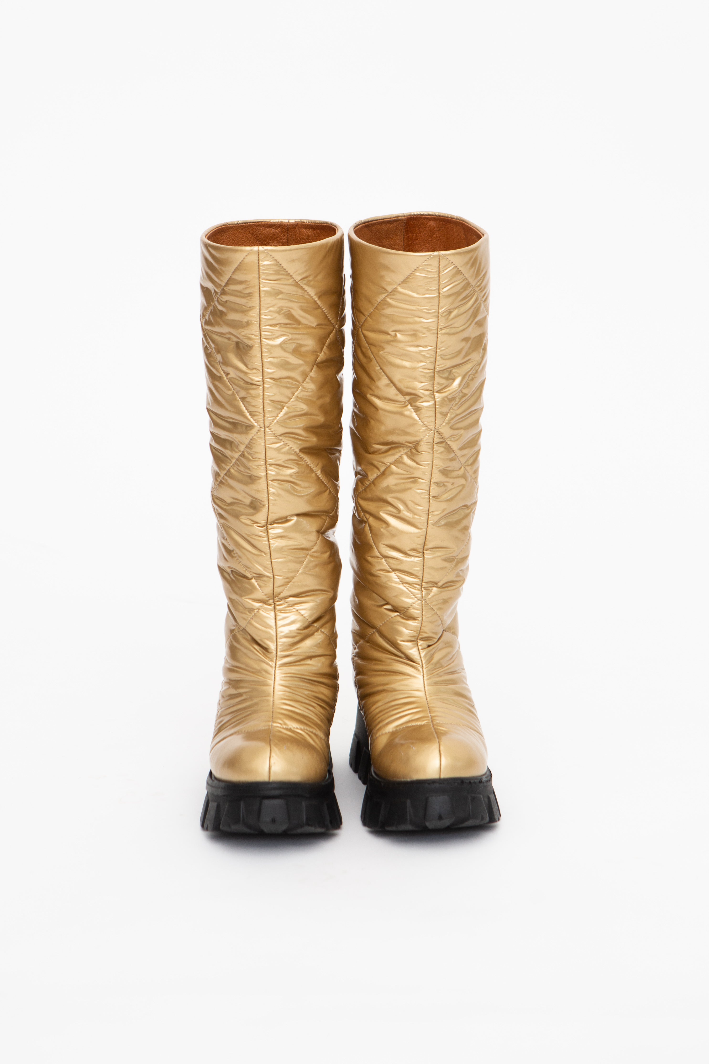 Handmade Boots Padded Gold